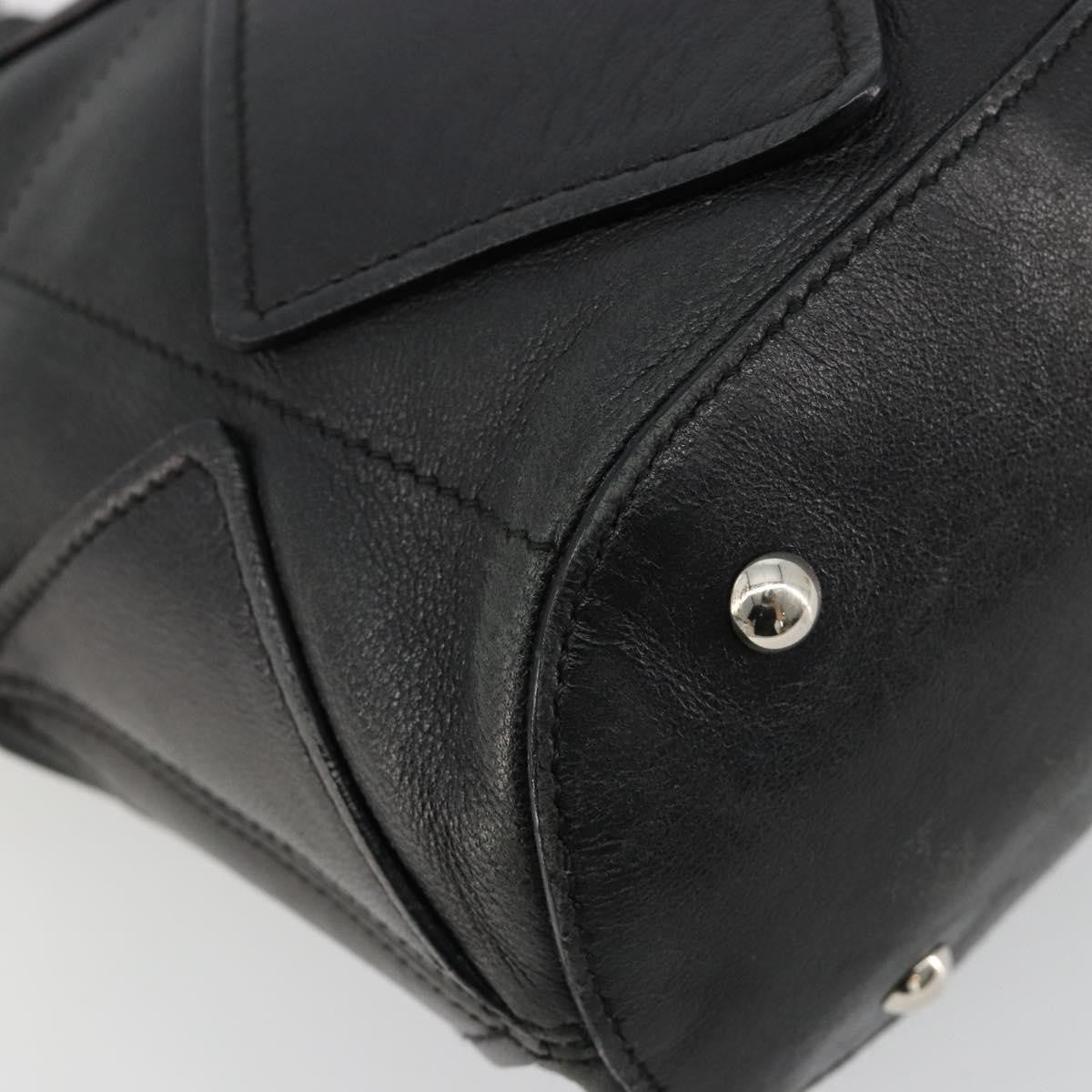 Salvatore Ferragamo Vintage Leather Black Leather Handbag (Pre-Owned)
