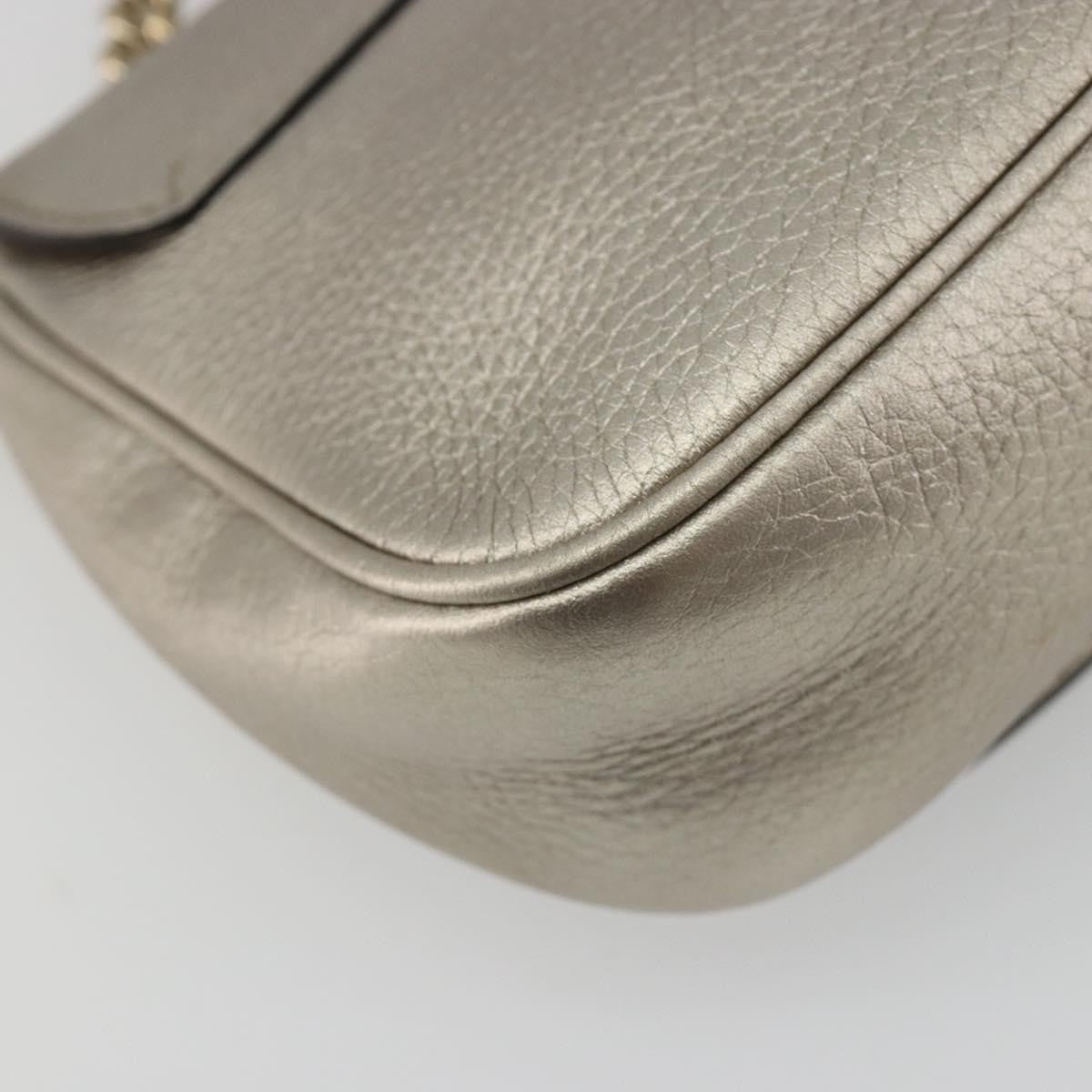 Gucci Soho Chain Leather Silver Leather Shoulder Bag Bag (Pre-Owned)