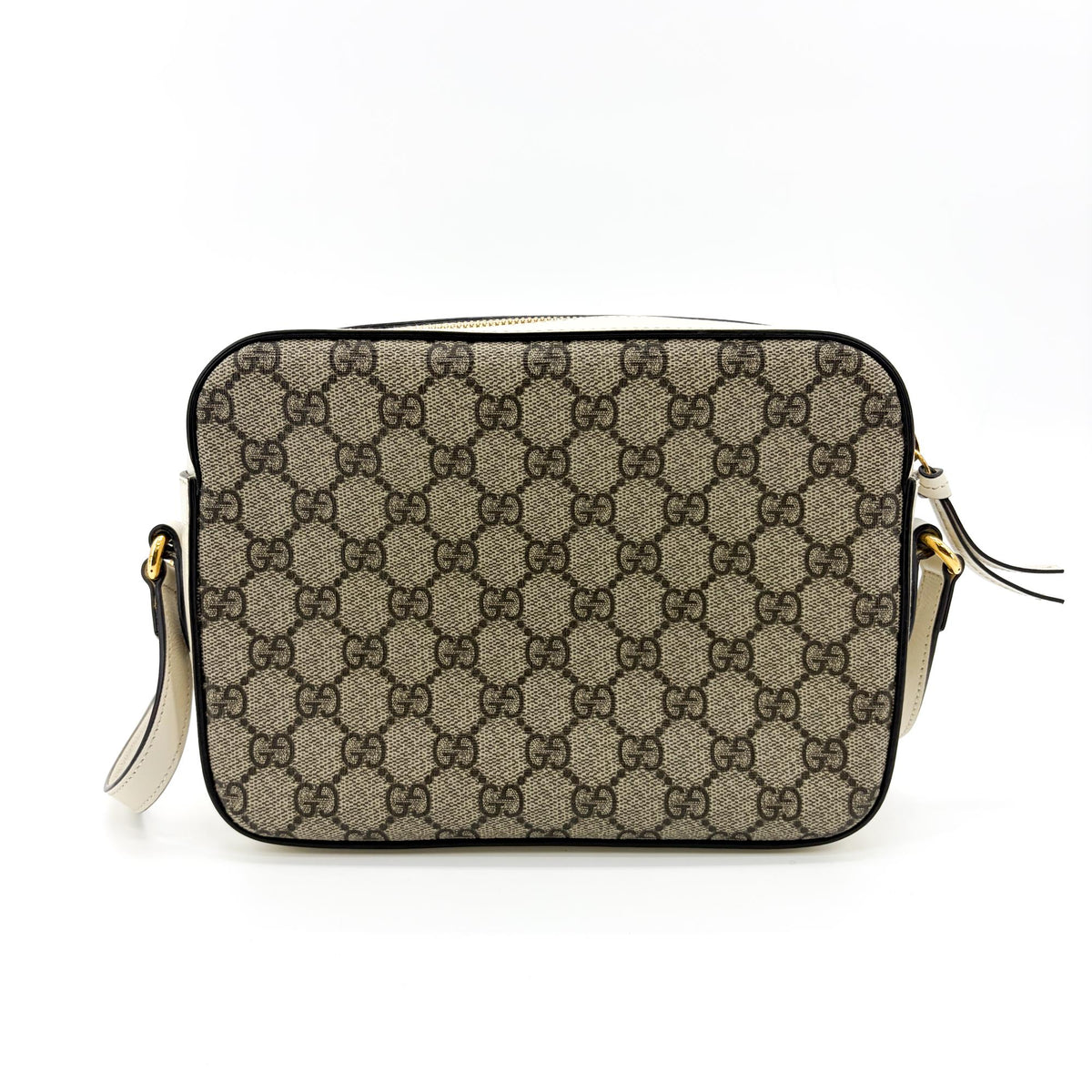 Gucci Horsebit 1955 Flap Pocket Camera Gg Coated Canvas And Leather Beige Canvas Shoulder Bag Bag (Pre-Owned)