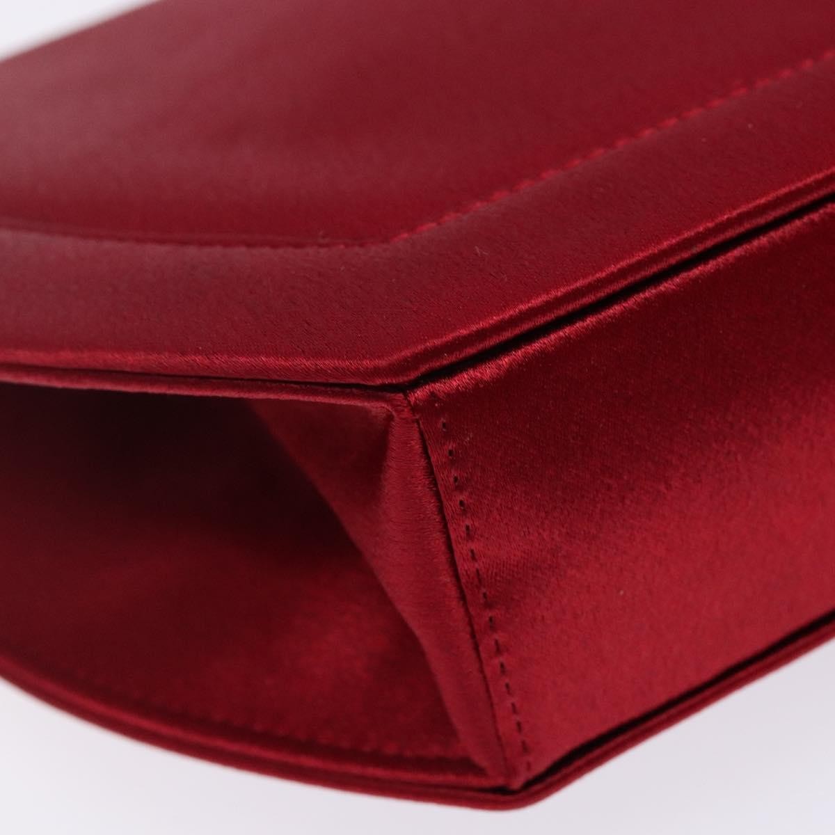 Saint Laurent Vintage Flap Silk Red Satin Clutche & Pouche Bag (Pre-Owned)