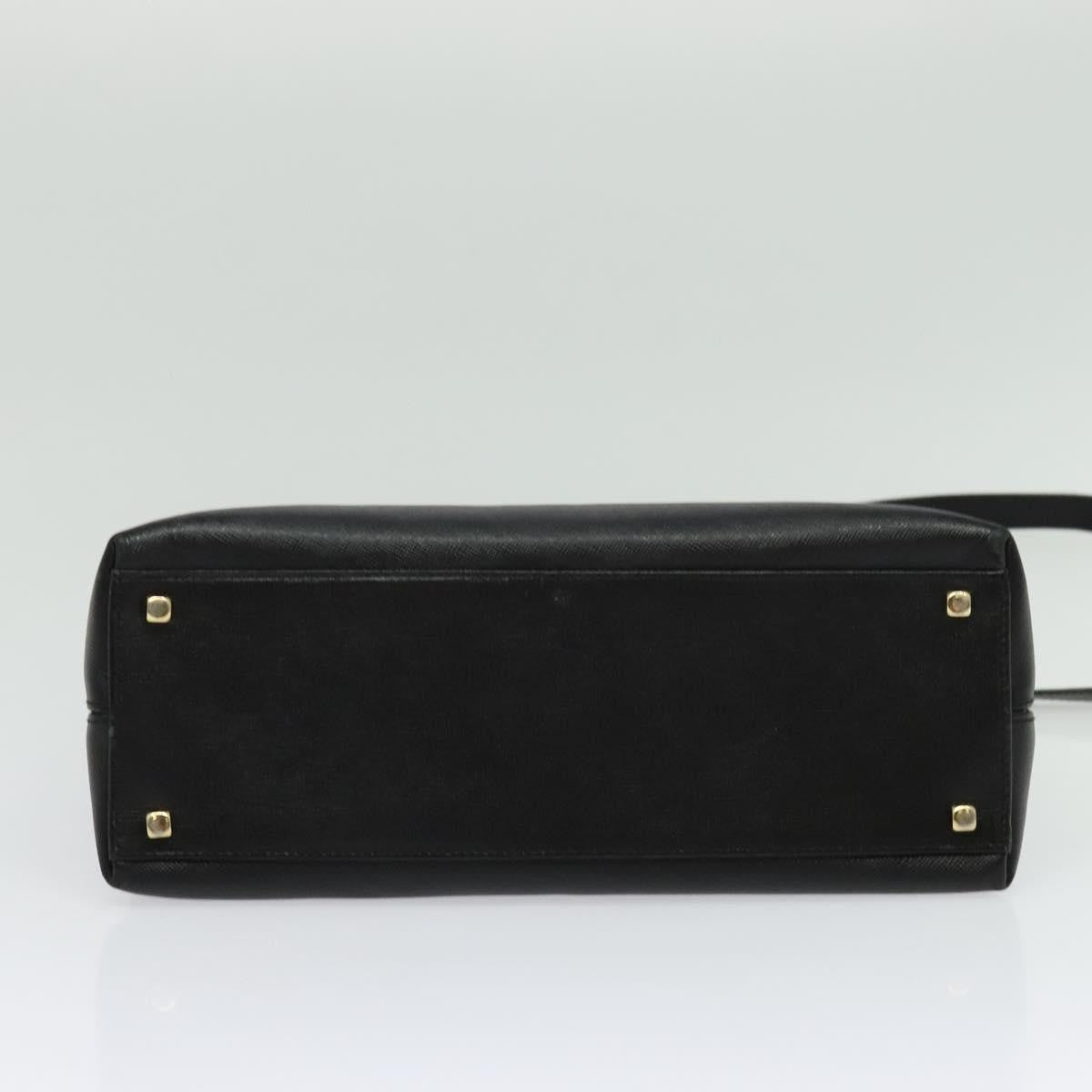 Salvatore Ferragamo Gancini Convertible Top Handle Leather Black Leather Handbag (Pre-Owned)