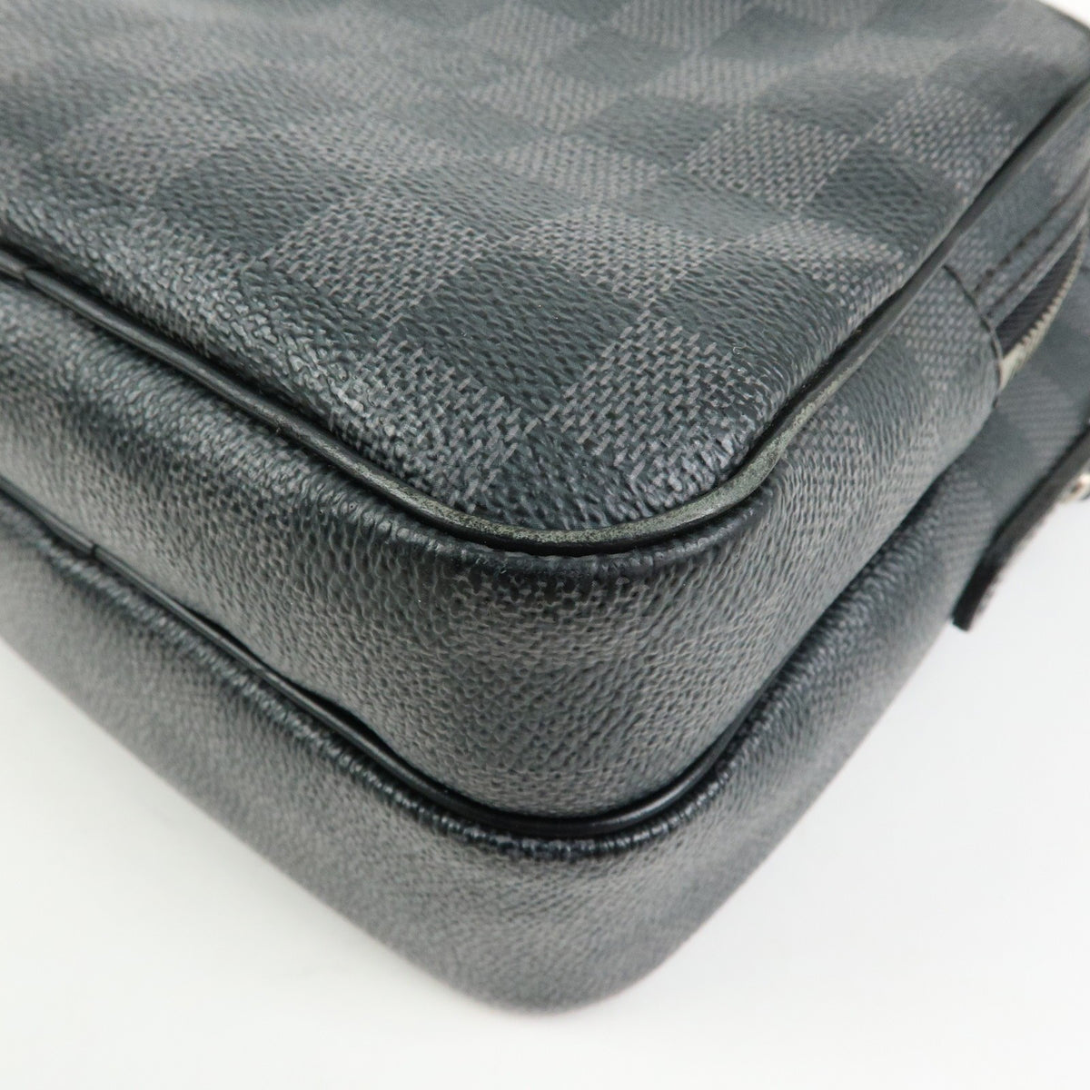 Louis Vuitton Rem Damier Graphite Black Canvas Handbag (Pre-Owned)