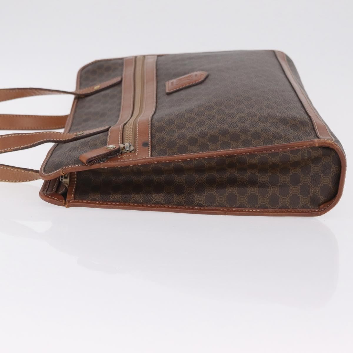 Celine Macadam Macadam With Leather Brown Canvas Tote Bag Bag (Pre-Owned)