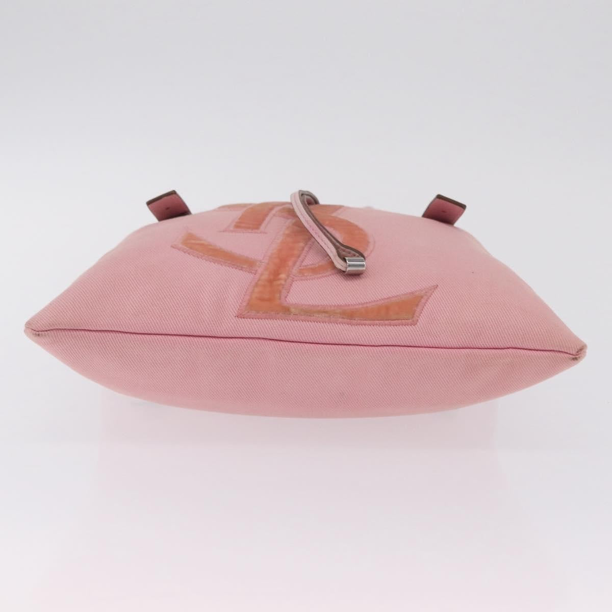 Saint Laurent Kahala Drawstring Canvas Pink Canvas Tote Bag Bag (Pre-Owned)