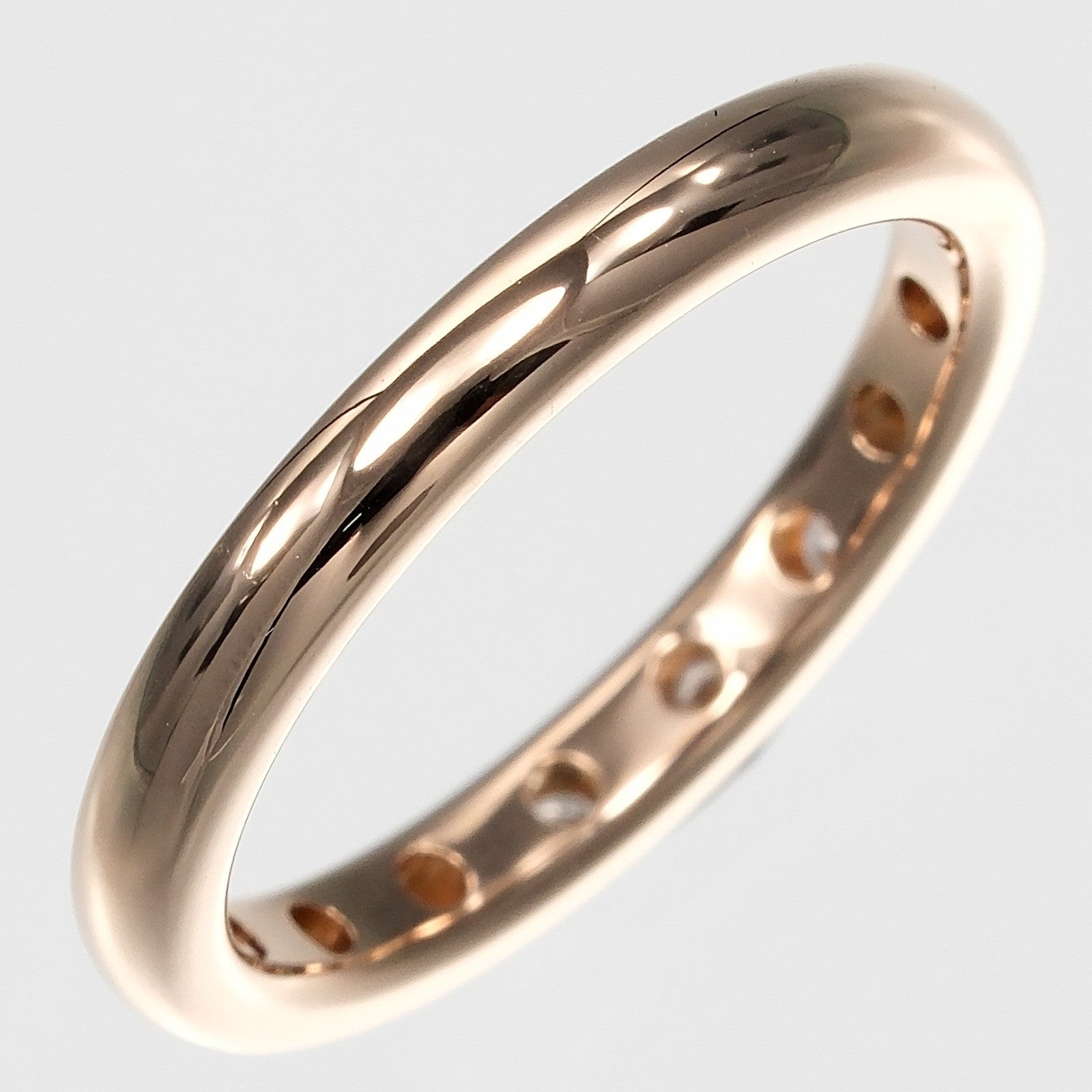 Tiffany & Co. Stacking Band Ring With 8 Diamonds 18K Pink Gold With Diamonds Gold Pink_Gold Ring Jewelry (Pre-Owned)