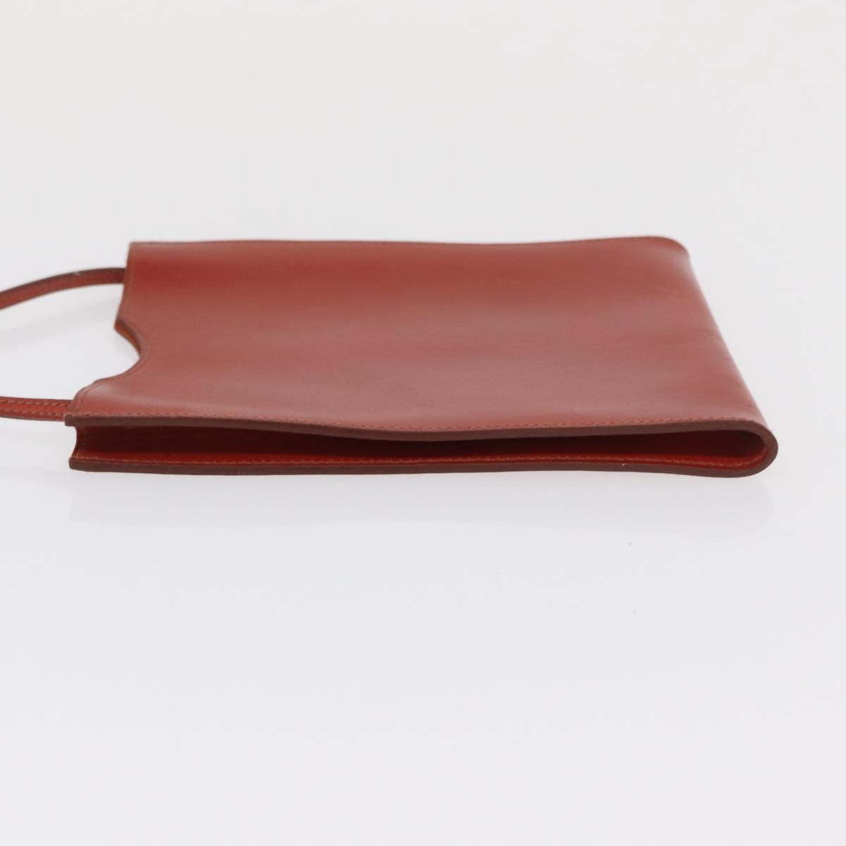 Hermes Onimaitou Leather Red Leather Shoulder Bag Bag (Pre-Owned)