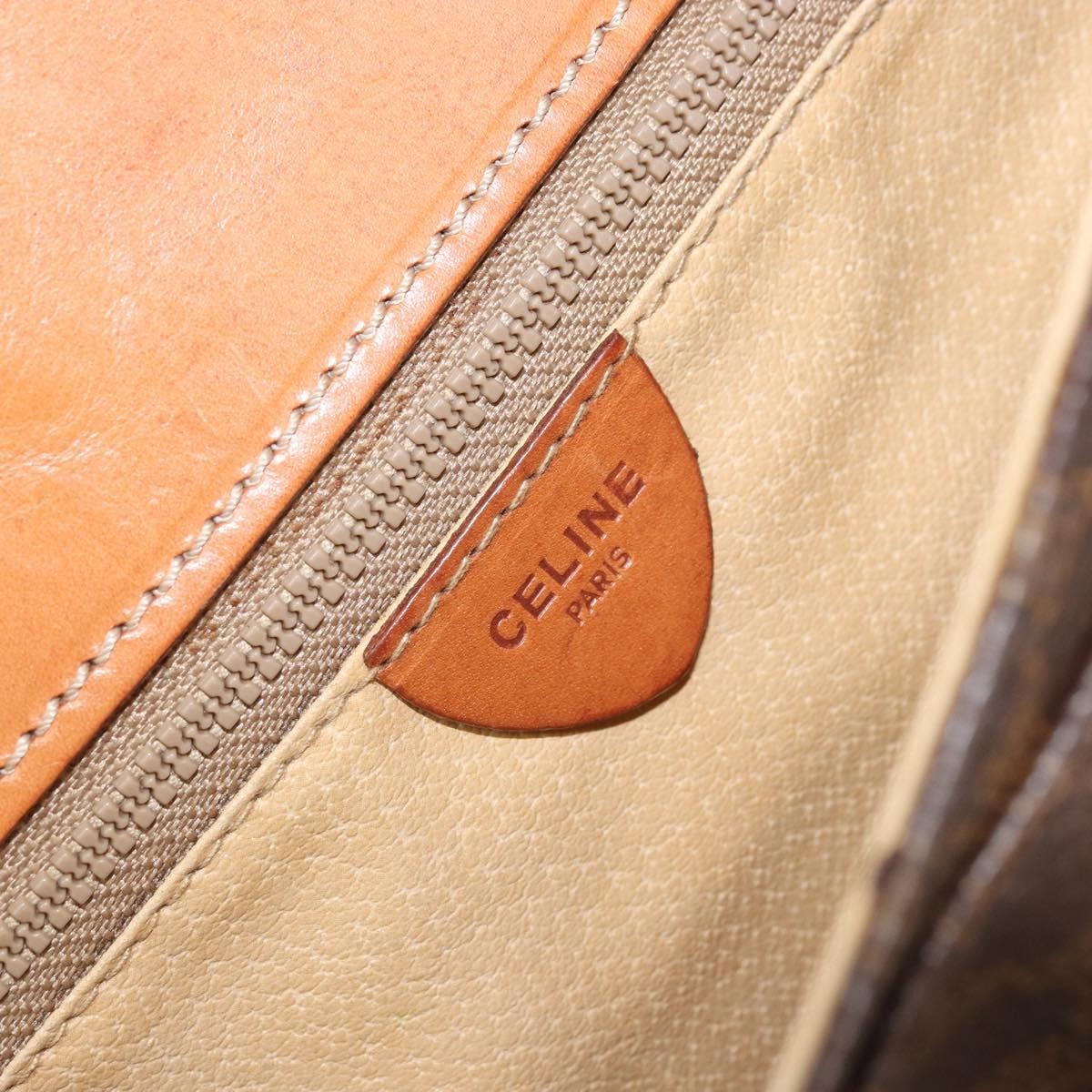 Celine Vintage Macadam Canvas And Leather Brown Canvas Shoulder Bag Bag (Pre-Owned)
