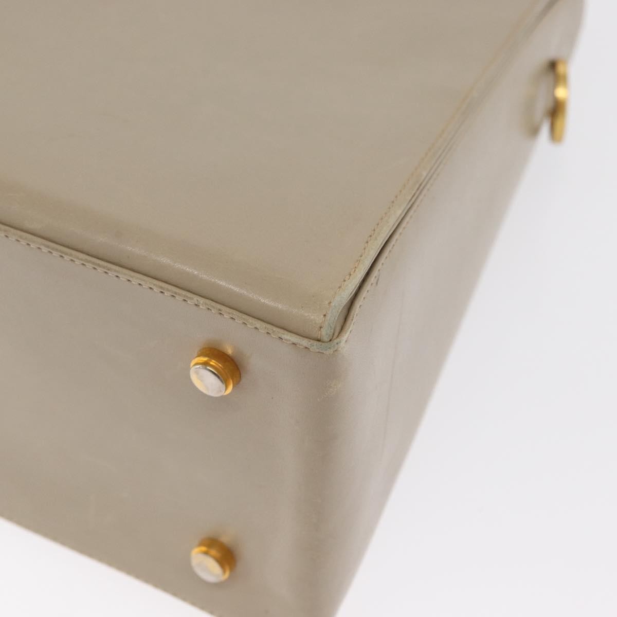 Salvatore Ferragamo Gancini Convertible Top Handle Leather Beige Leather Handbag (Pre-Owned)