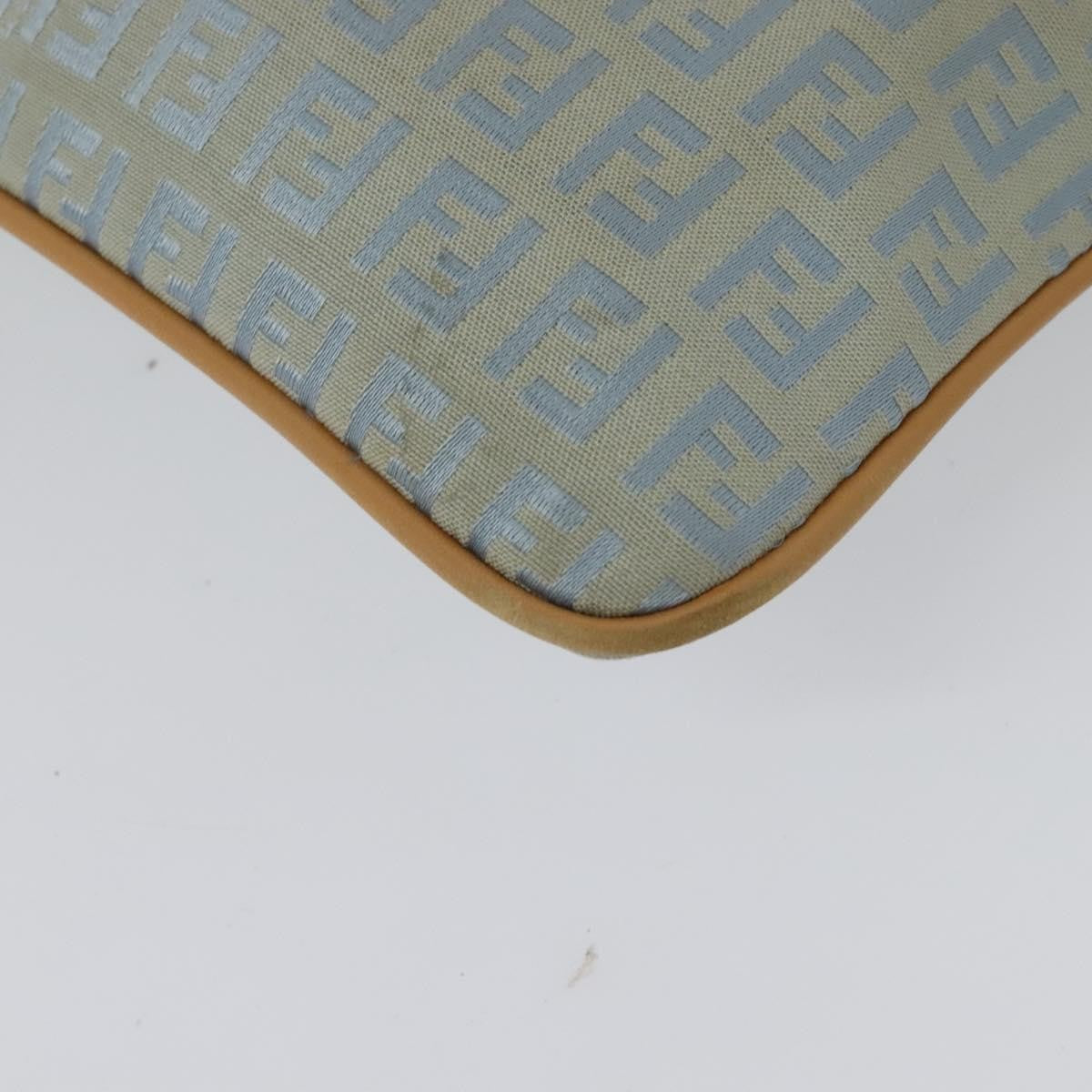Fendi Vintage Flat Zucchino Canvas Blue Canvas Shoulder Bag Bag (Pre-Owned)