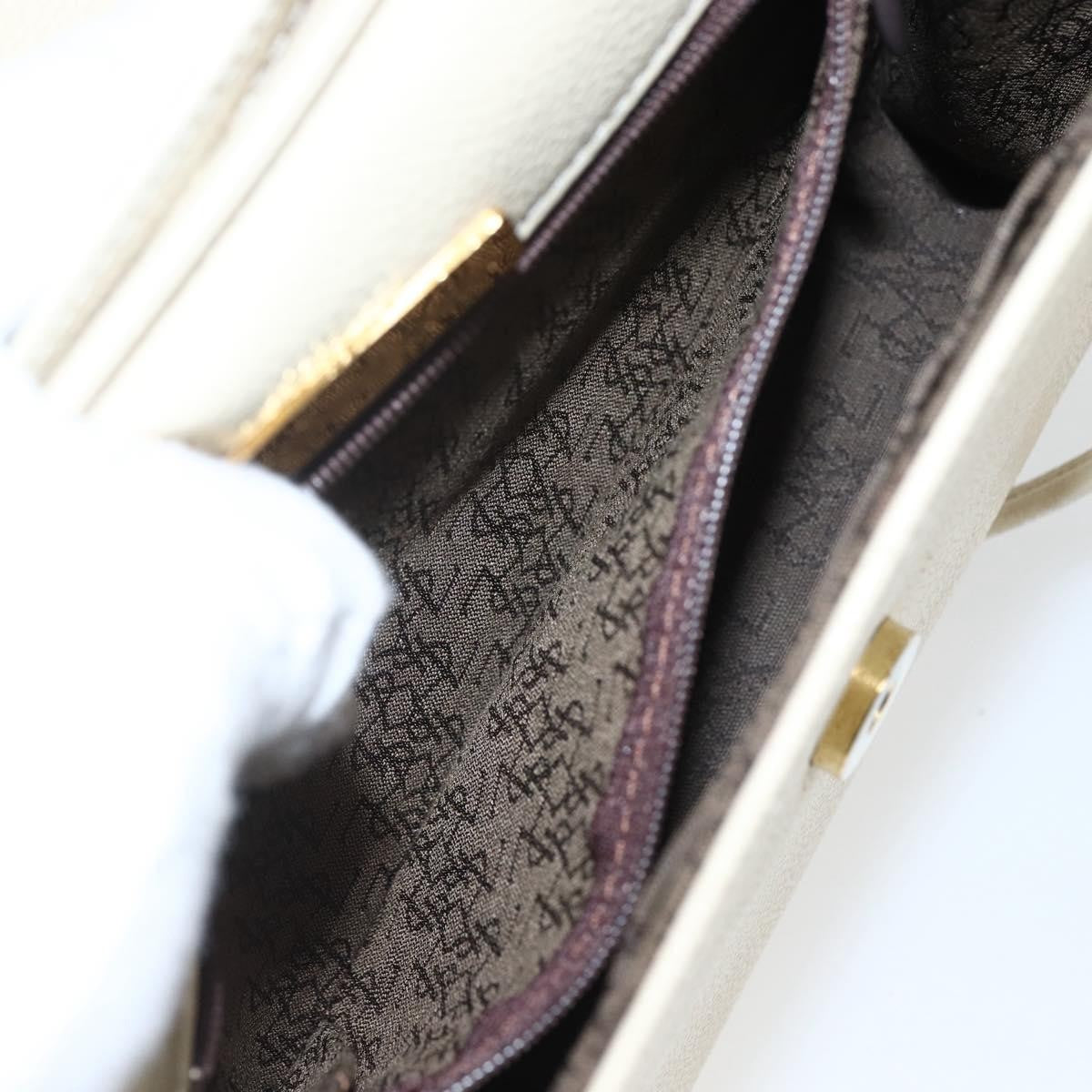 Saint Laurent Vintage Leather Ecru Leather Shoulder Bag Bag (Pre-Owned)