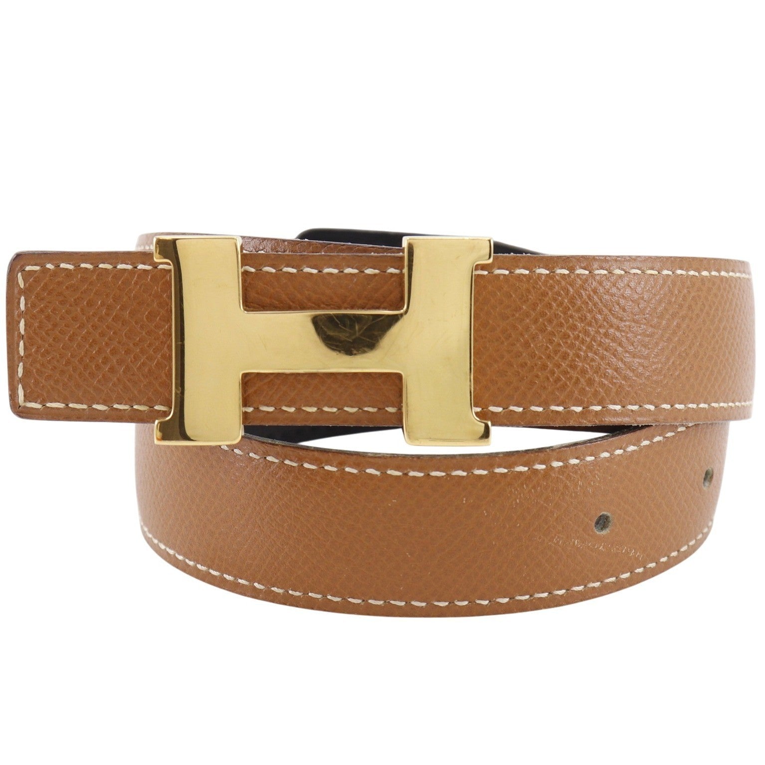 Hermes Constance Reversible Belt Leather Brown Leather Belts Accessory (Pre-Owned)