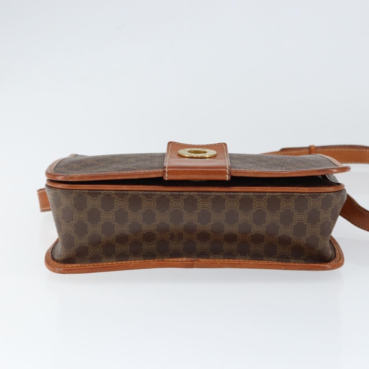 Celine Vintage Macadam Canvas And Leather Brown Canvas Shoulder Bag Bag (Pre-Owned)