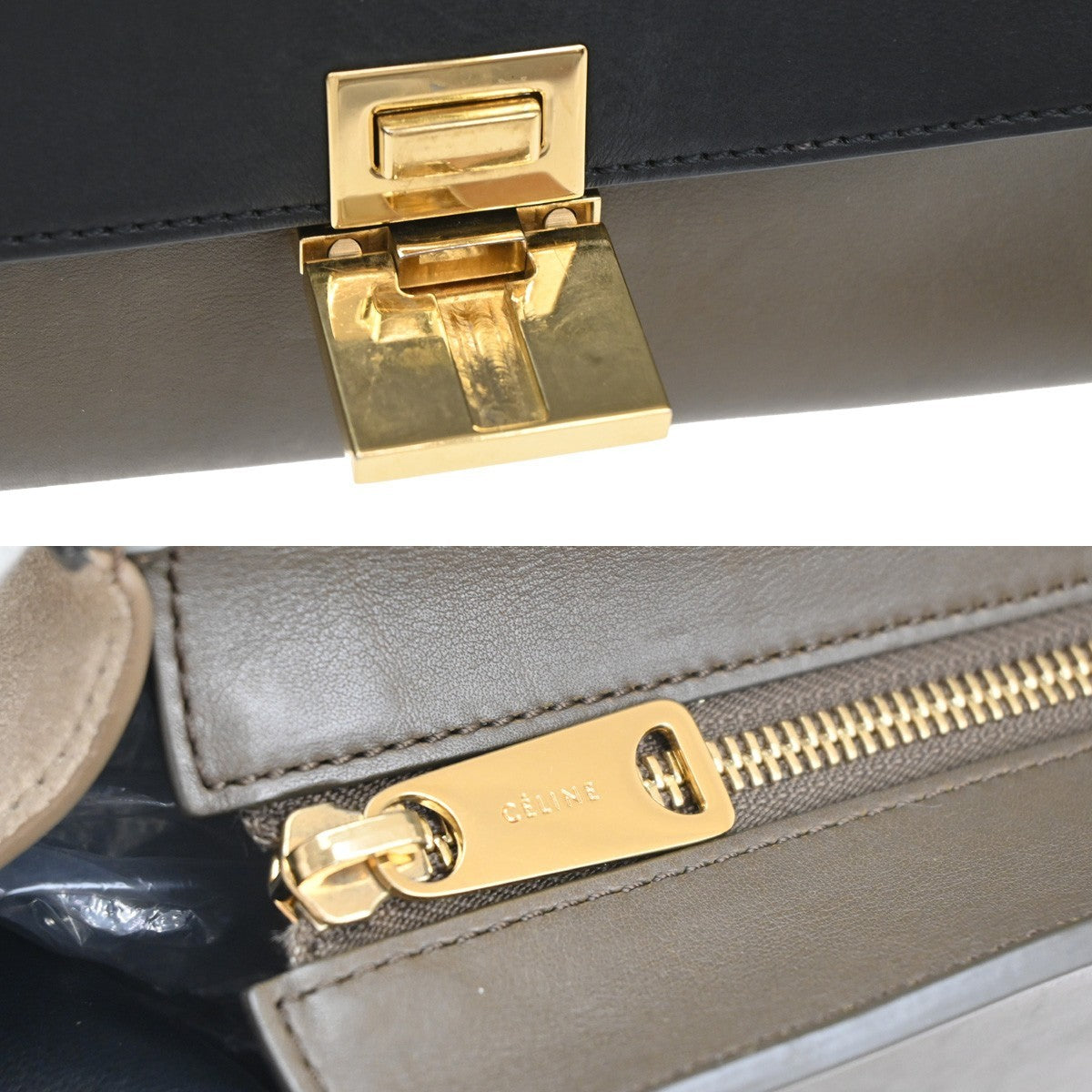 Celine Trapeze Leather With Suede Multicolour Leather Handbag (Pre-Owned)