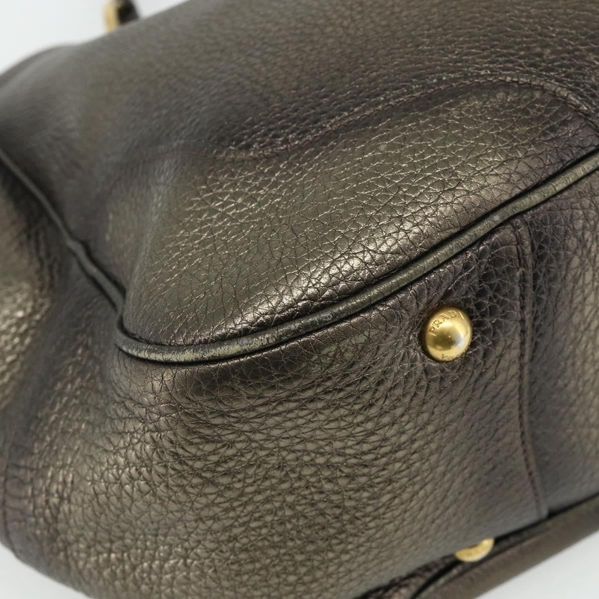Prada Side Pocket Hobo Vitello Daino Gold Leather Shoulder Bag Bag (Pre-Owned)
