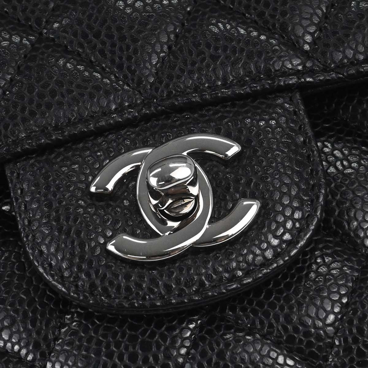 Chanel Timeless - Classic Double Flap Quilted Caviar Black Calfskin Shoulder Bag Bag (Pre-Owned)