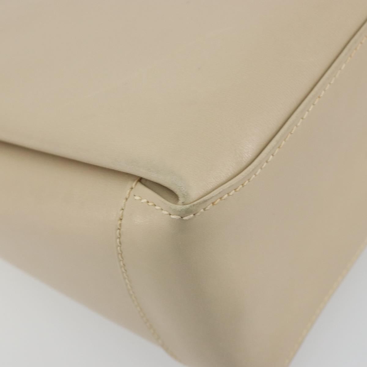 Gucci Vintage Convertible Box Leather Beige Leather Handbag (Pre-Owned)