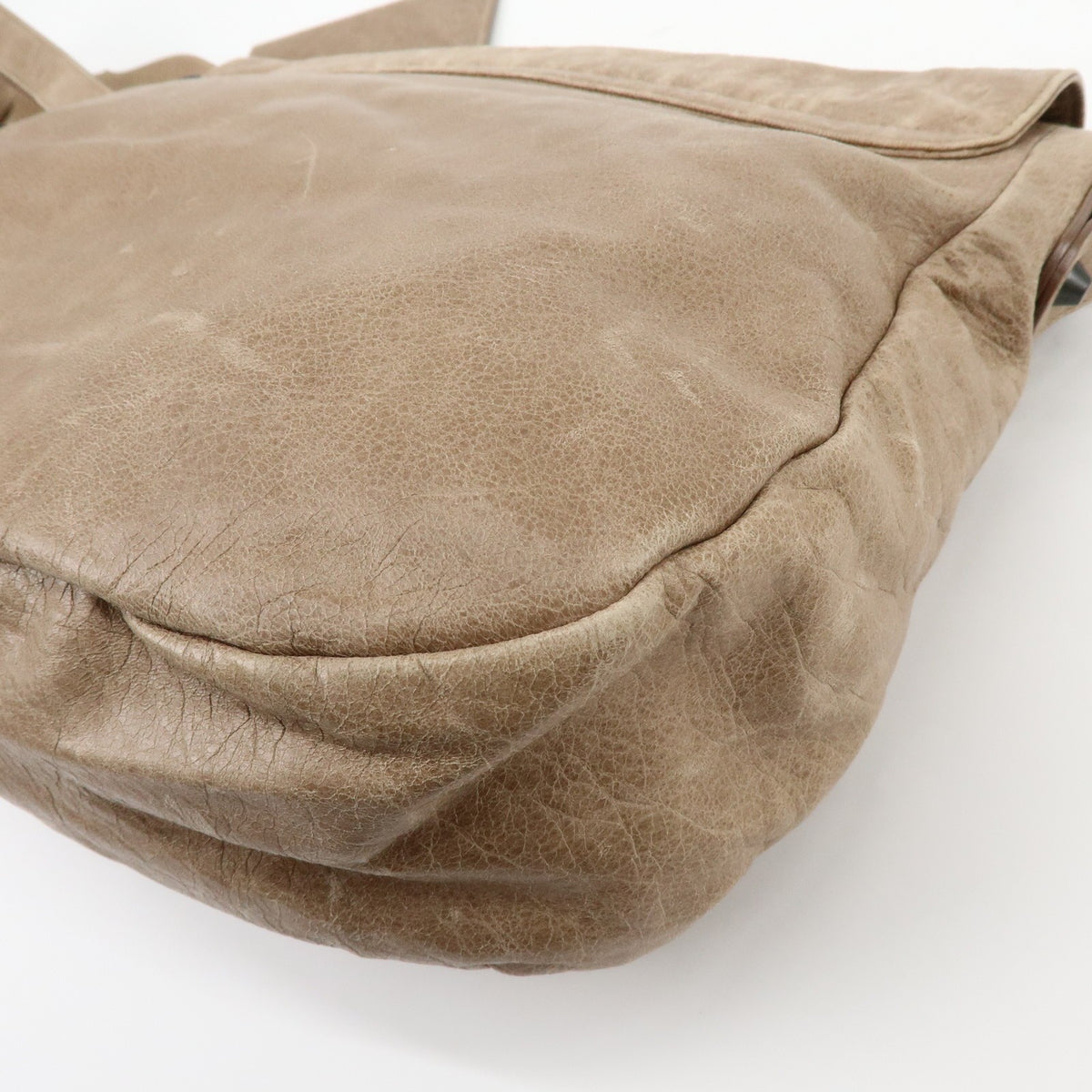 Balenciaga Classic Studs Folk Messenger Leather Brown Leather Crossbody Bag Bag (Pre-Owned)