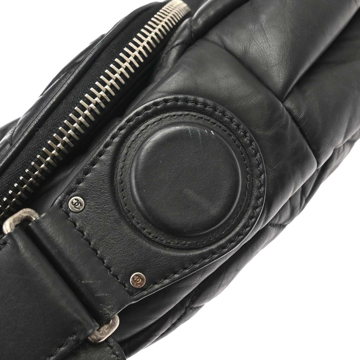 Chanel Expandable Flap Messenger Quilted Aged Calfskin Black Leather Shoulder Bag Bag (Pre-Owned)