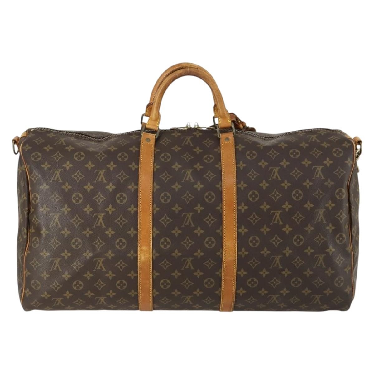 Louis Vuitton Keepall Bandouliere Monogram Canvas Brown Canvas Travel Bag Bag (Pre-Owned)