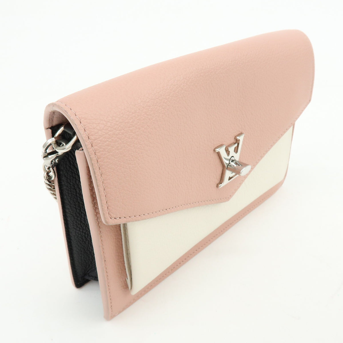 Louis Vuitton Mylockme Chain Pochette Leather Pink Leather Clutche & Pouche Bag (Pre-Owned)