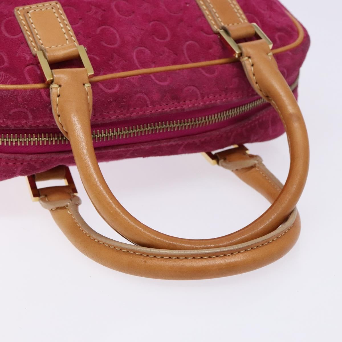 Celine Vintage Macadam C Macadam Suede Purple Suede Handbag (Pre-Owned)