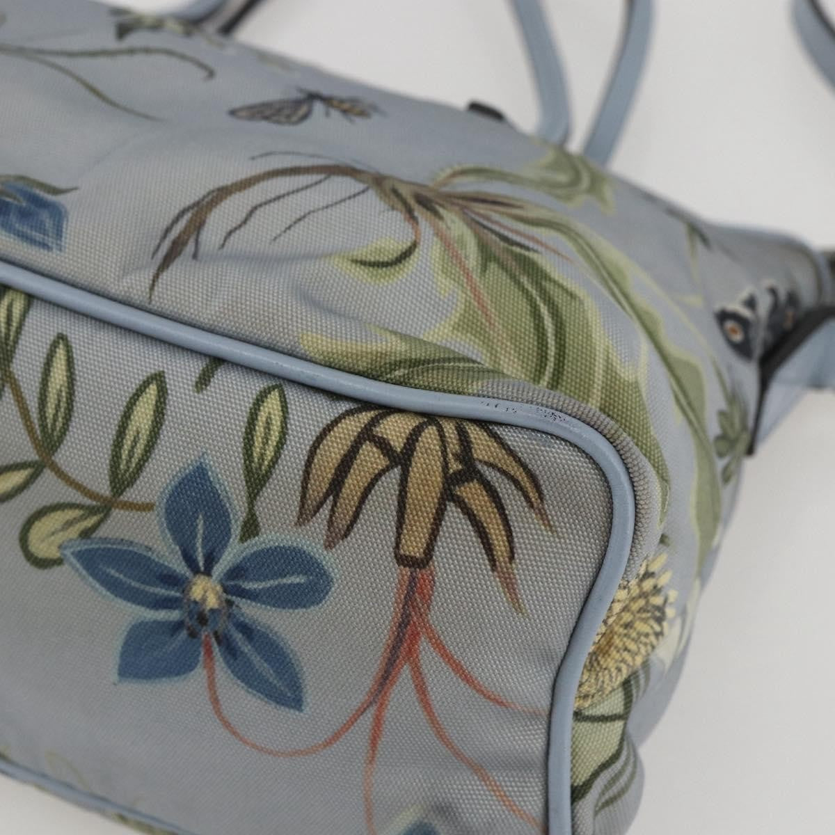 Gucci Convertible Zip Flora Canvas Blue Canvas Tote Bag Bag (Pre-Owned)
