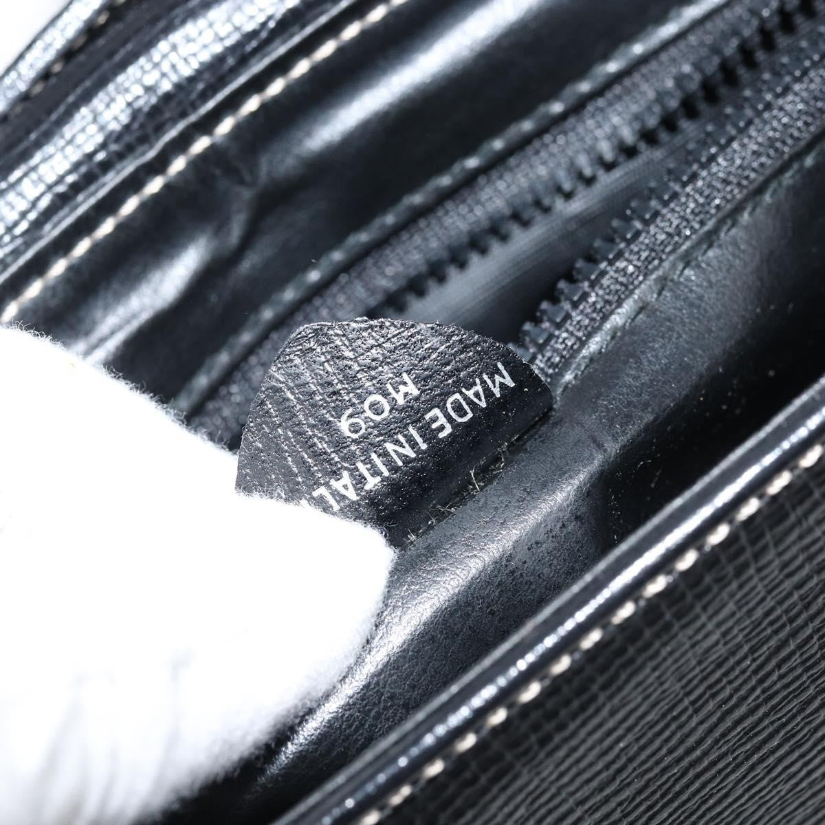 Celine Vintage Circle Logo Leather Black Leather Crossbody Bag Bag (Pre-Owned)