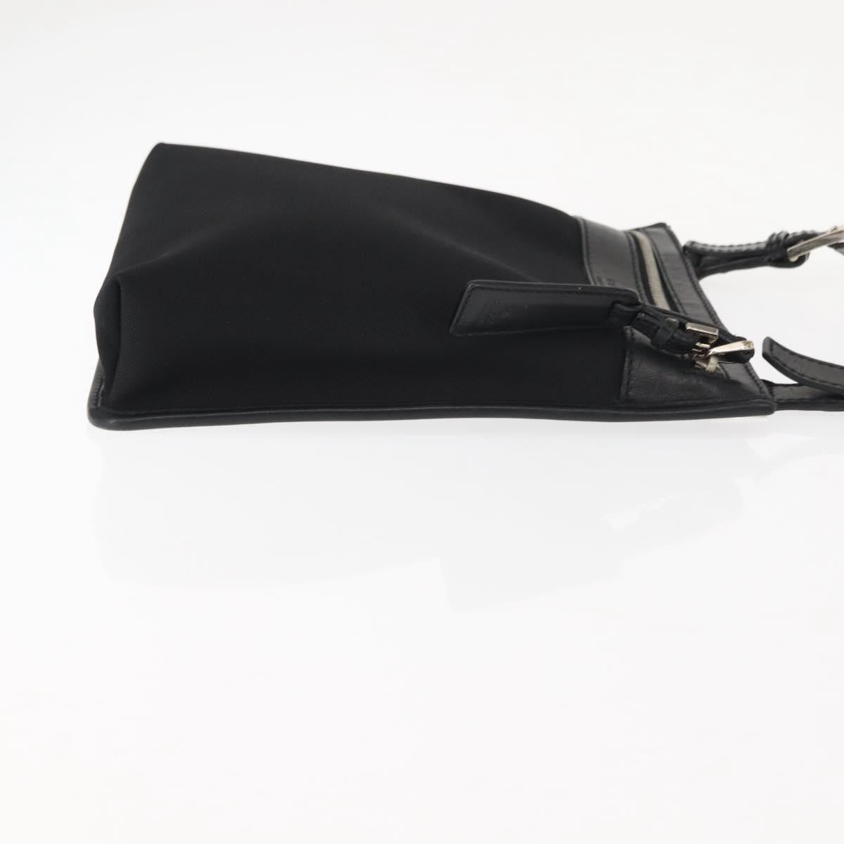 Gucci Vintage Flat Messenger Nylon And Leather Black Nylon Shoulder Bag Bag (Pre-Owned)