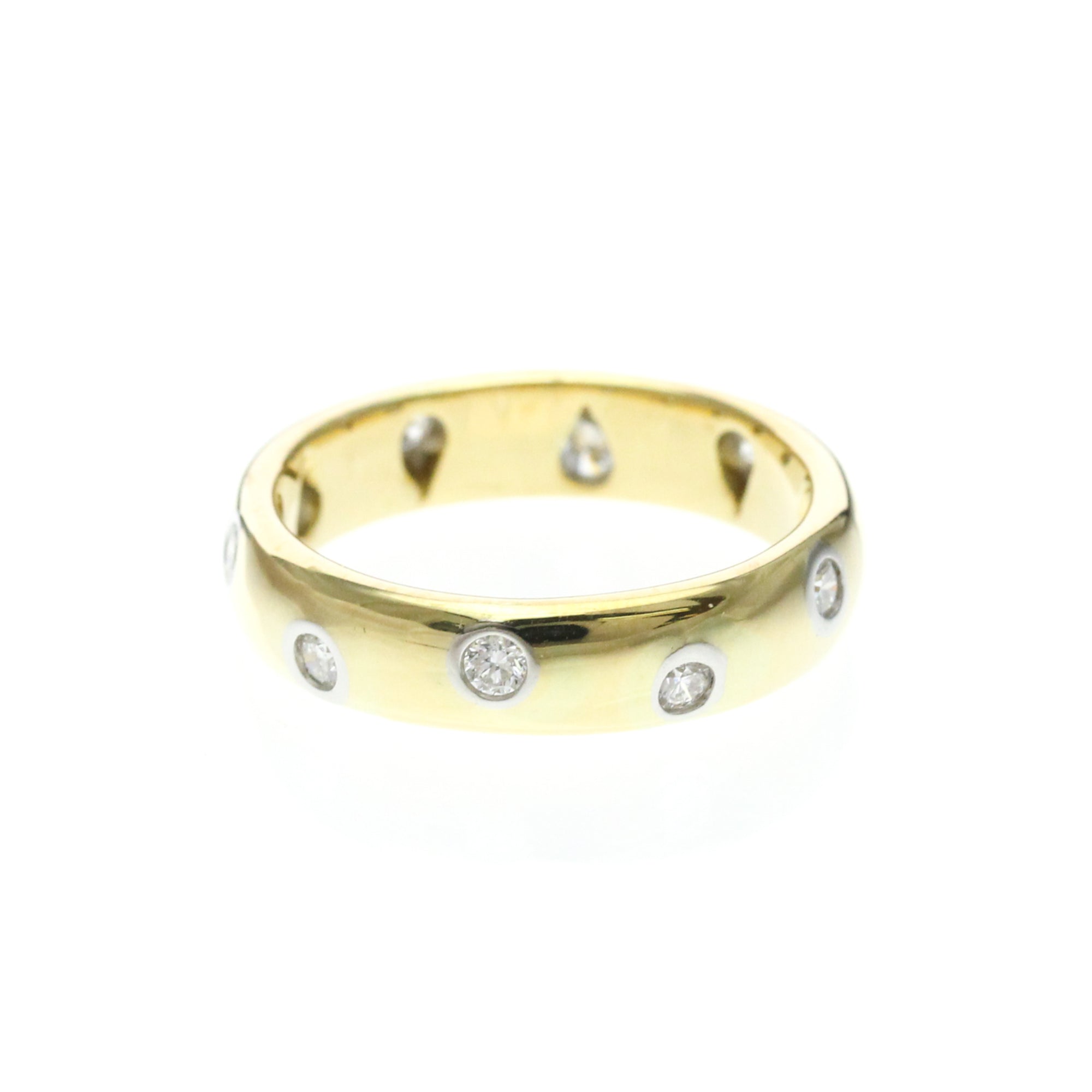 Tiffany & Co. Dots Platinum And Yellow Gold (18K) With Diamond Gold Yellow_Gold Ring Jewelry (Pre-Owned)