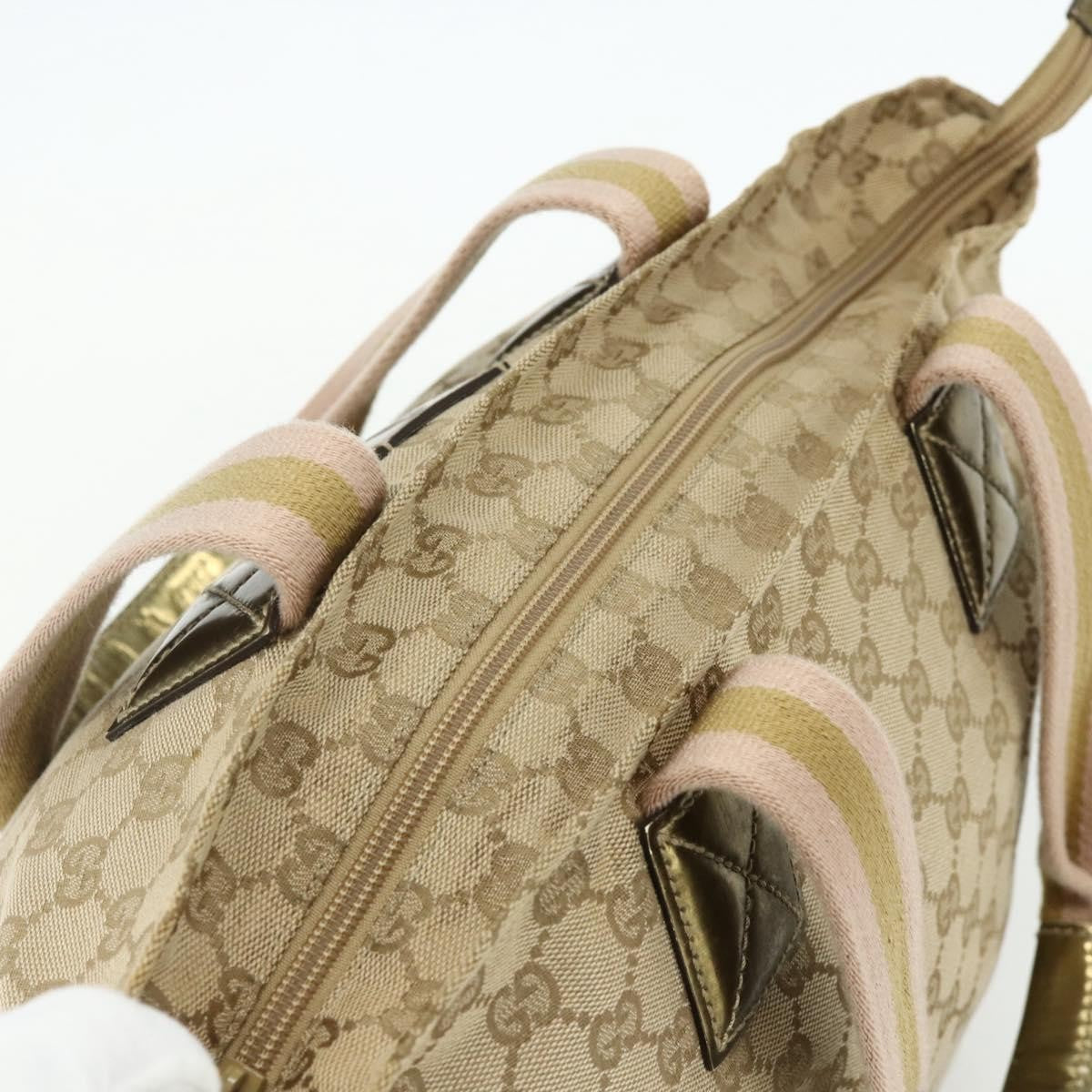 Gucci Web Zip Tote Gg Canvas And Leather Beige Canvas Tote Bag Bag (Pre-Owned)