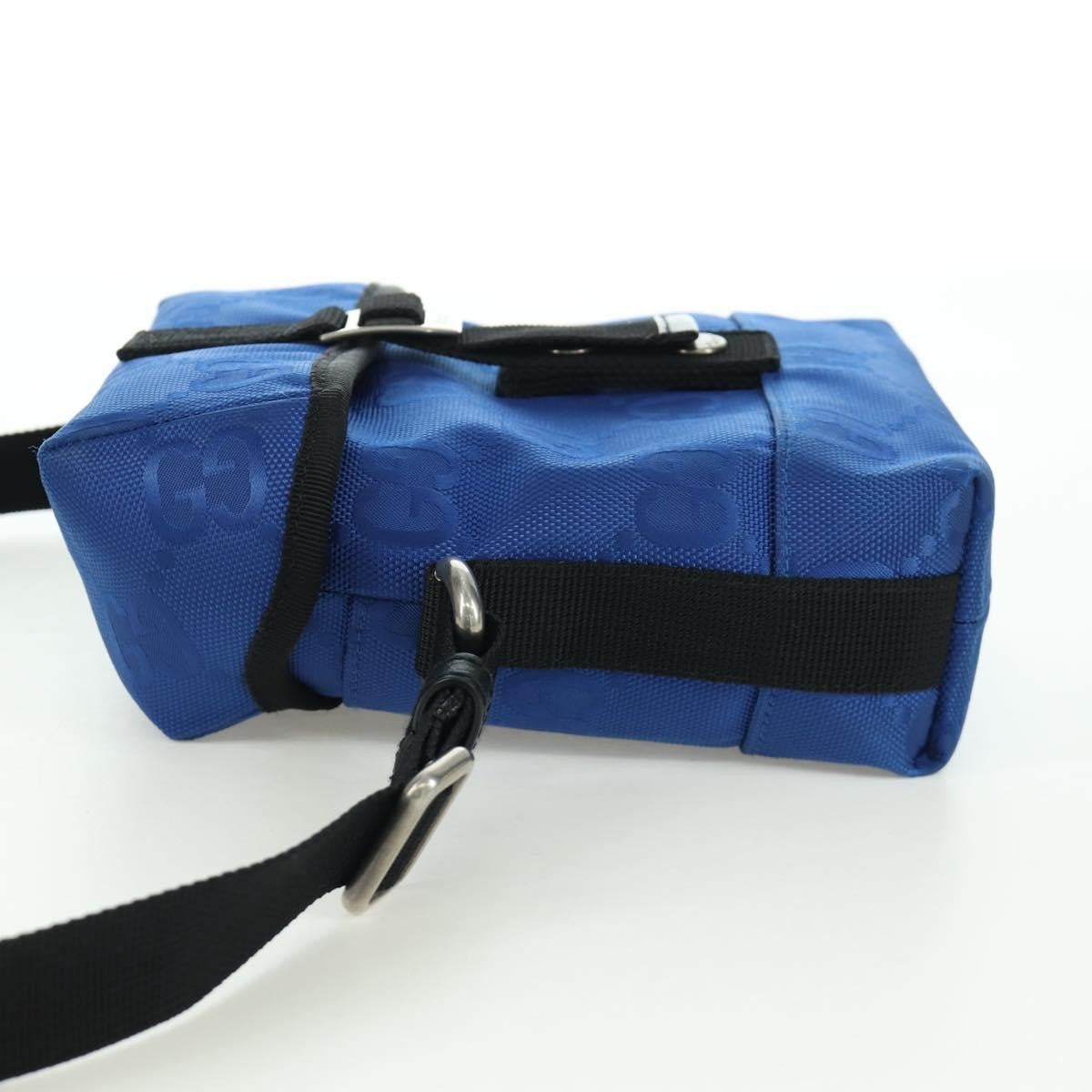 Gucci Off The Grid Buckle Messenger Gg Econyl Blue Canvas Handbag (Pre-Owned)