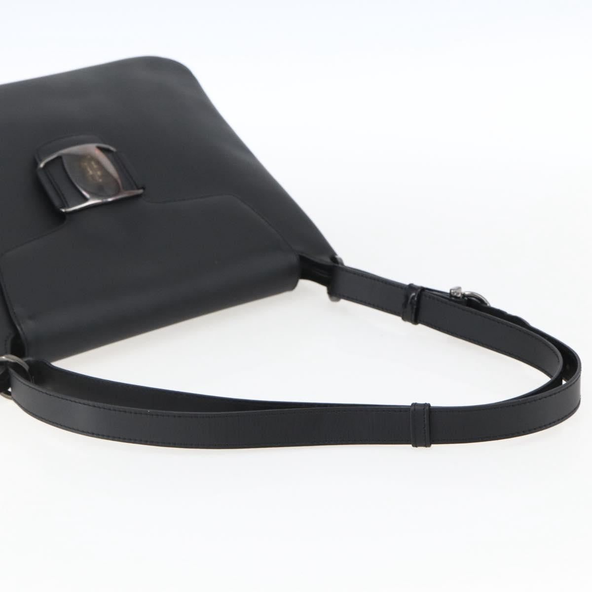 Salvatore Ferragamo Vara Leather Black Leather Shoulder Bag Bag (Pre-Owned)
