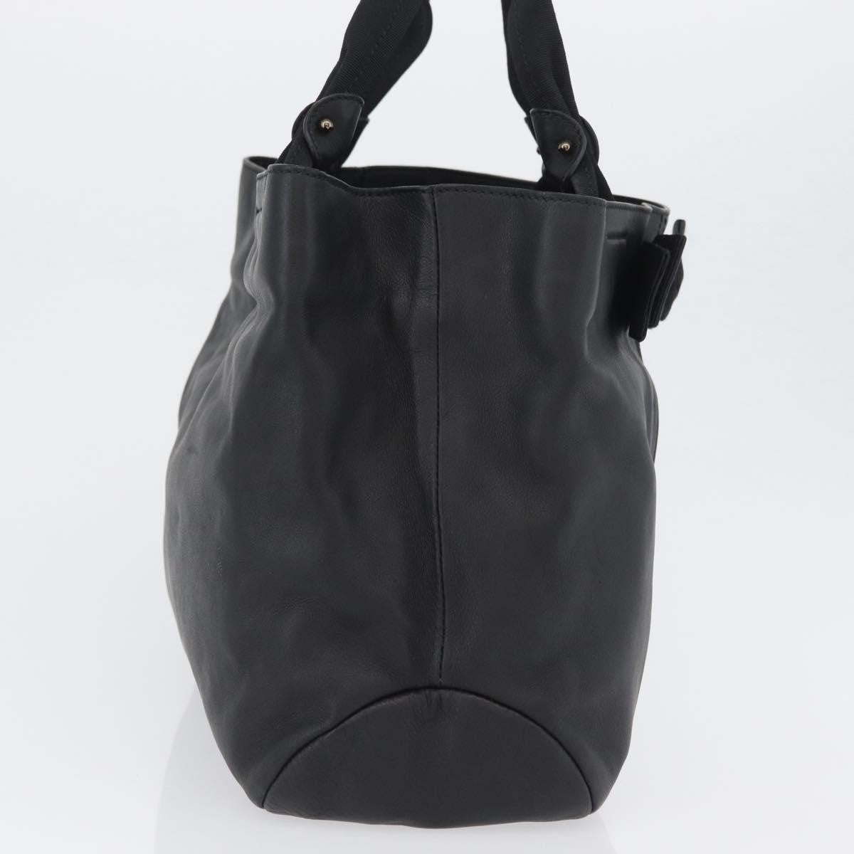 Salvatore Ferragamo Vala Tote Leather Black Leather Tote Bag Bag (Pre-Owned)