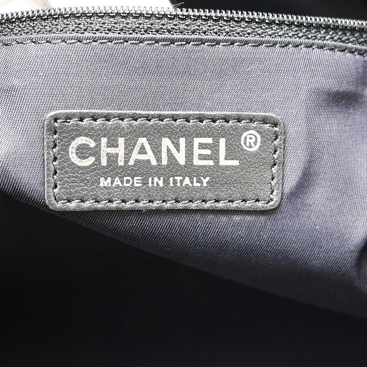Chanel Biarritz Tote Quilted Coated Canvas Black Canvas Tote Bag Bag (Pre-Owned)