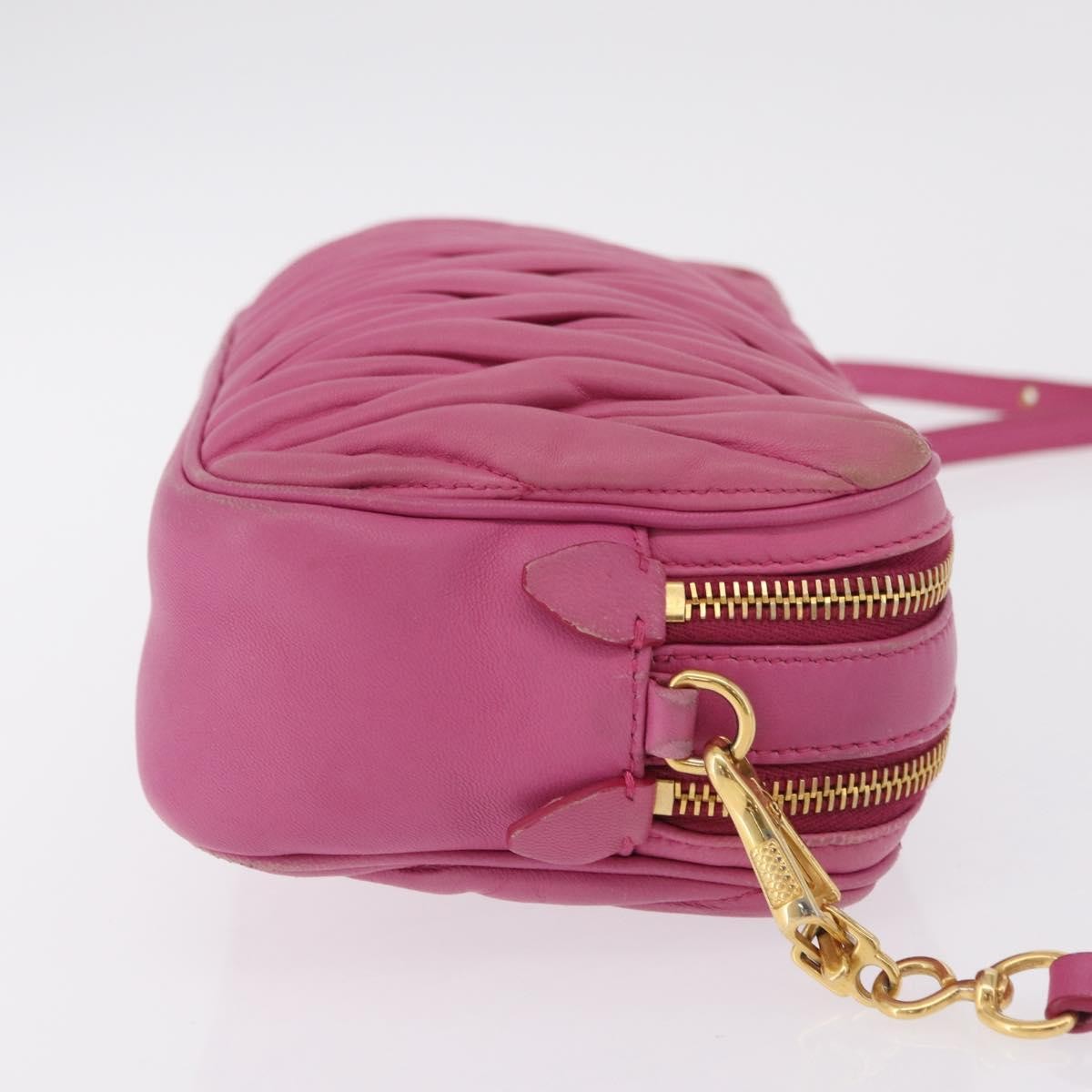 Miu Miu Tech Matelasse Leather Pink Leather Crossbody Bag Bag (Pre-Owned)