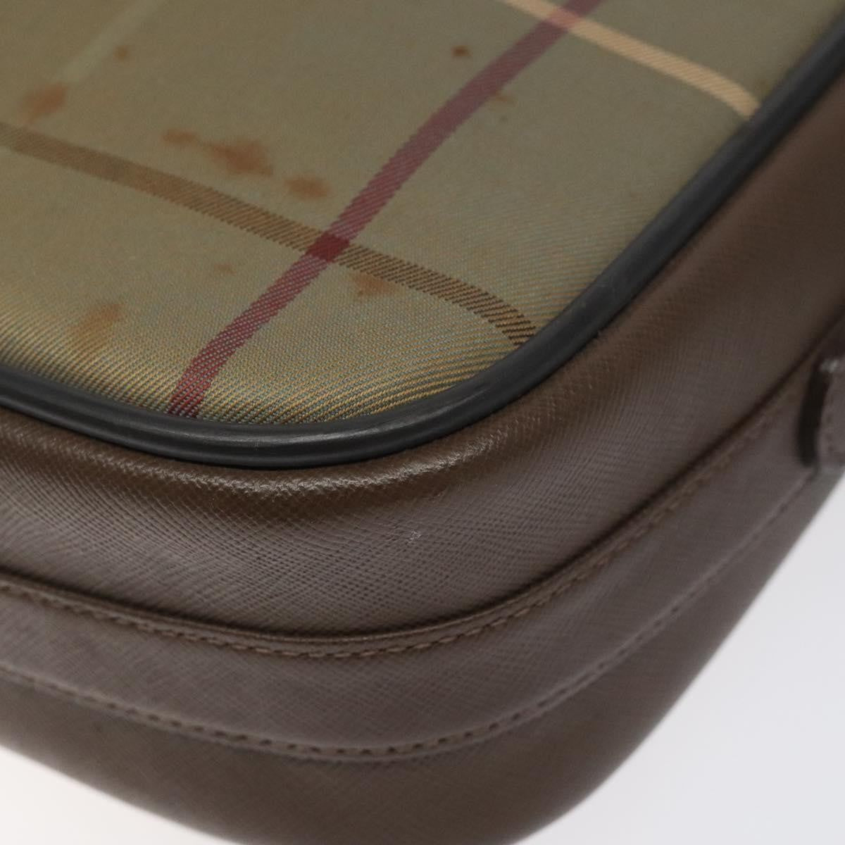 Burberry Nova Check Canvas And Leather Beige Canvas Shoulder Bag Bag (Pre-Owned)