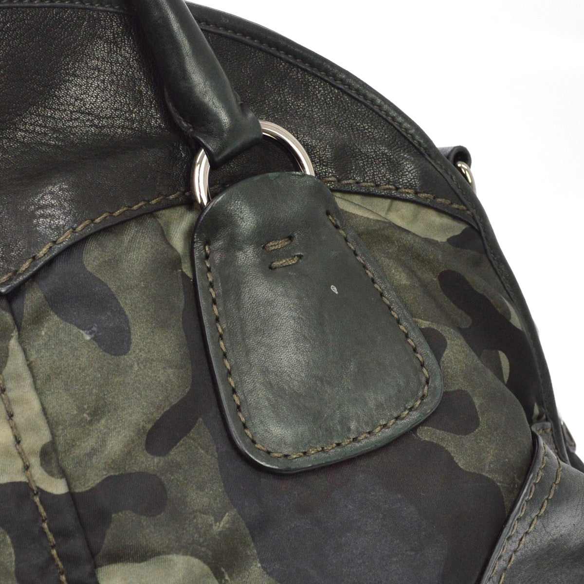 Prada Camouflage Tessuto Green Nylon Tote Bag Bag (Pre-Owned)
