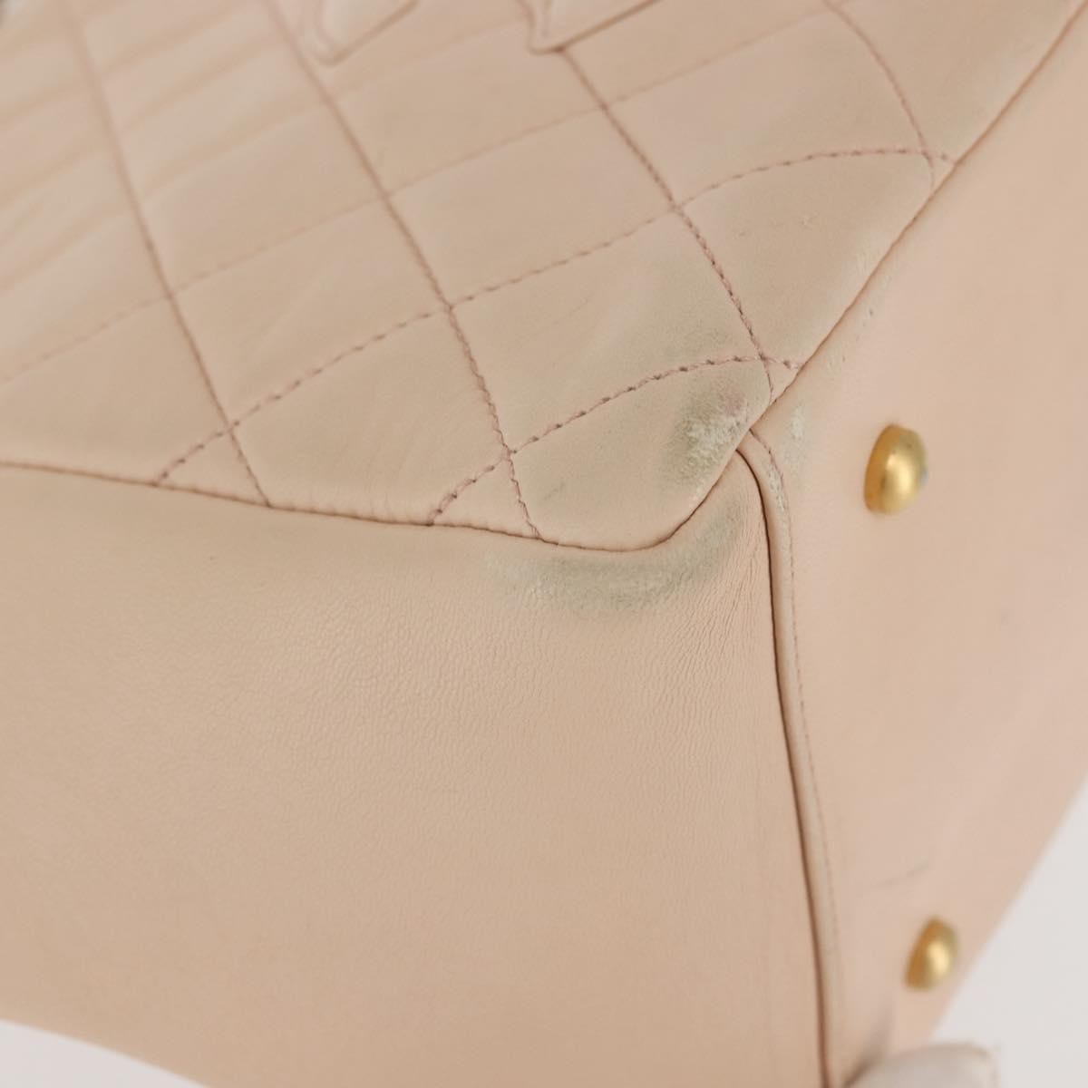 Chanel Petite Timeless Tote Quilted Calfskin Beige Leather Bag (Pre-Owned)