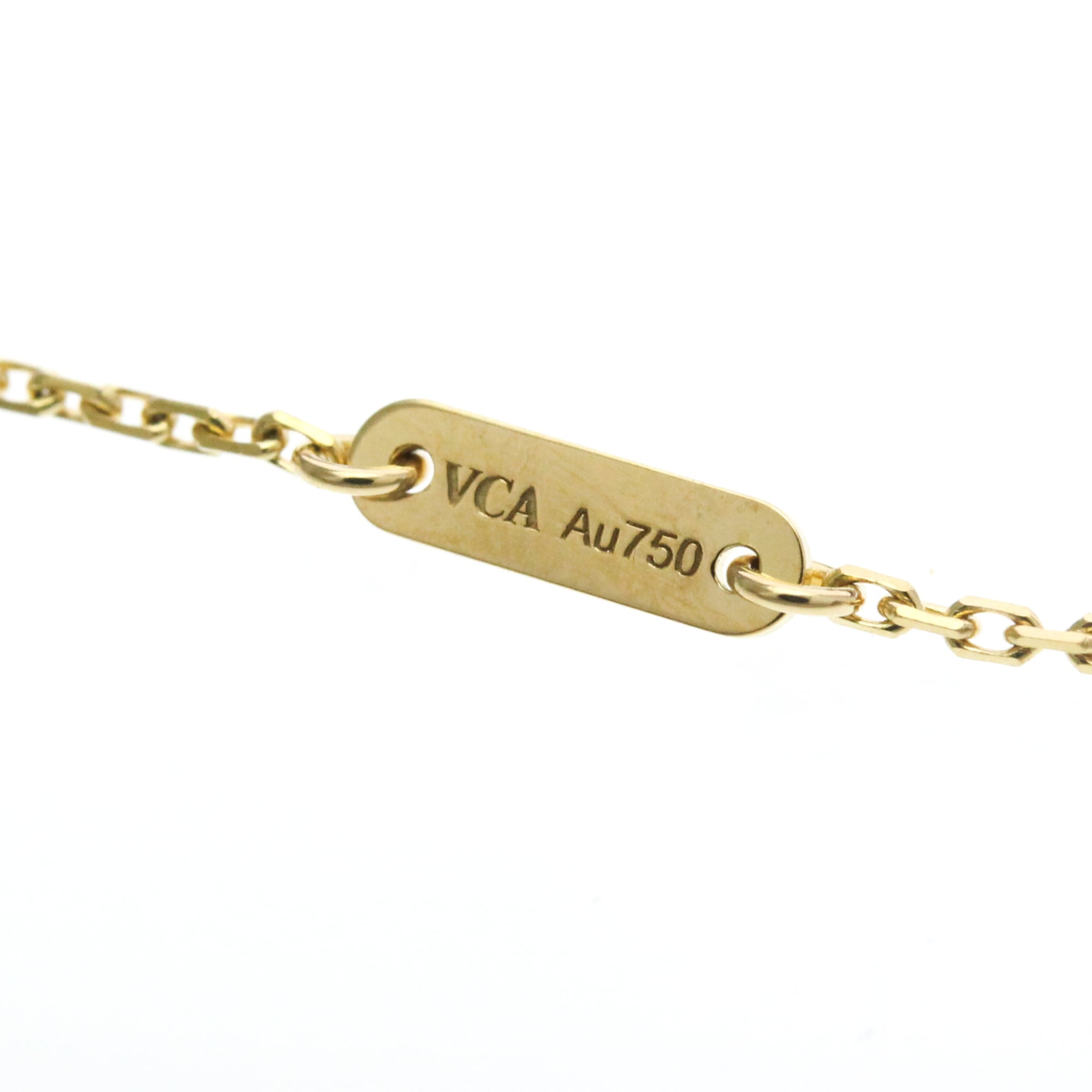 Van Cleef & Arpels Sweet Alhambra Pendant 18K Yellow Gold And Mother Of Pearl Gold Yellow_Gold Necklace Jewelry (Pre-Owned)