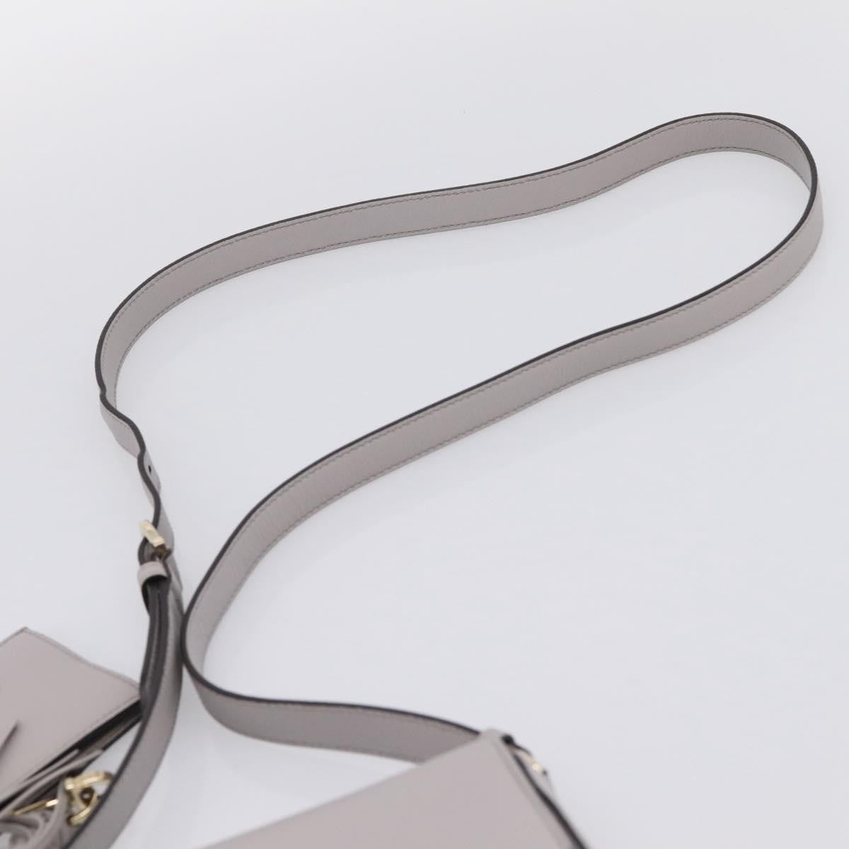 Salvatore Ferragamo Tassel Gancini Lock Flap Leather Gray Leather Shoulder Bag Bag (Pre-Owned)