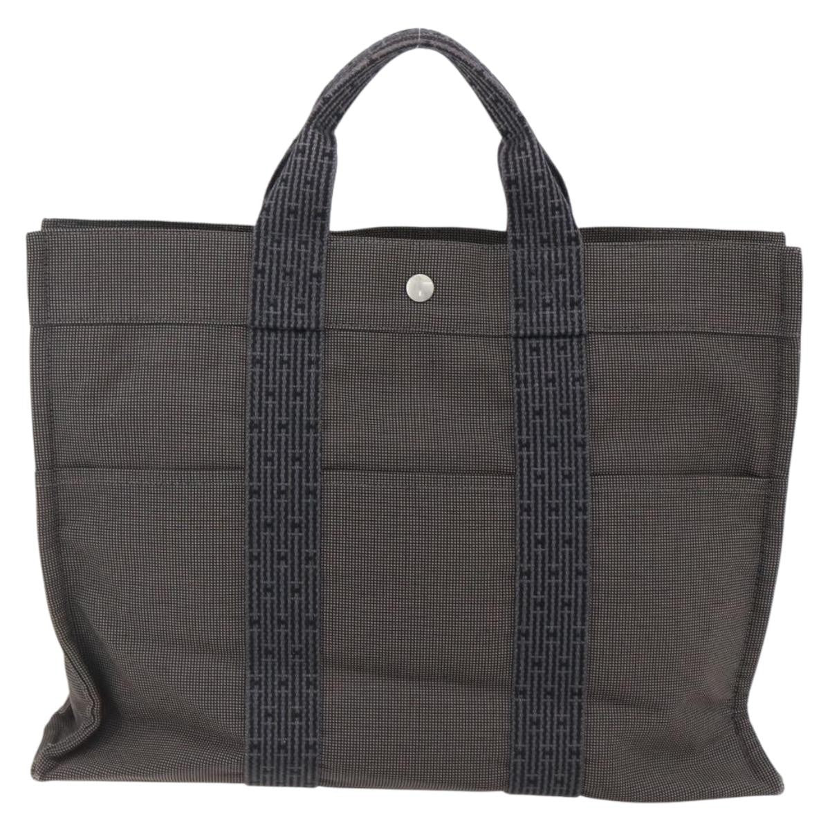 Hermes Fourre-Tout Herline Canvas Gray Canvas Tote Bag Bag (Pre-Owned)