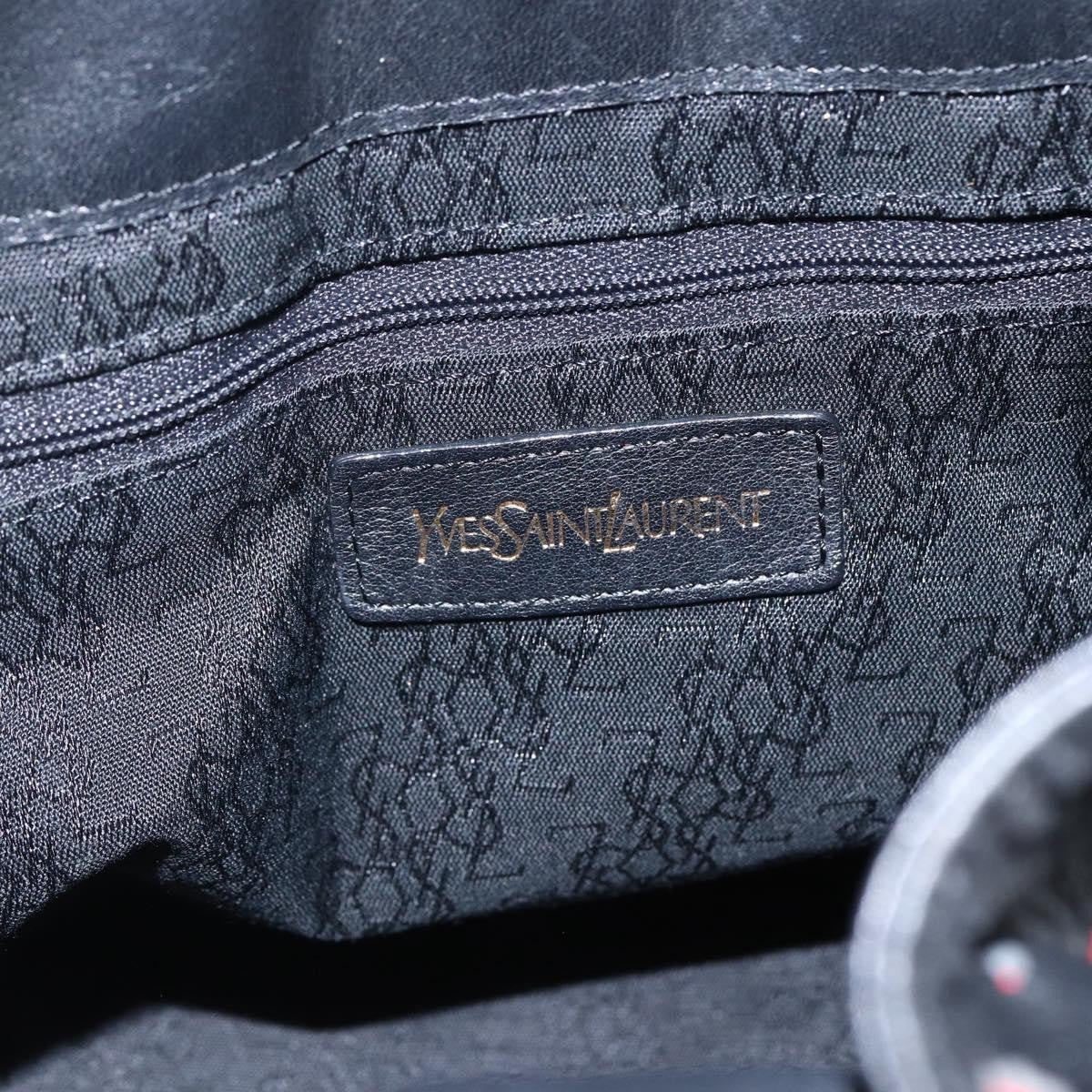 Saint Laurent Vintage Leather Black Leather Shoulder Bag Bag (Pre-Owned)
