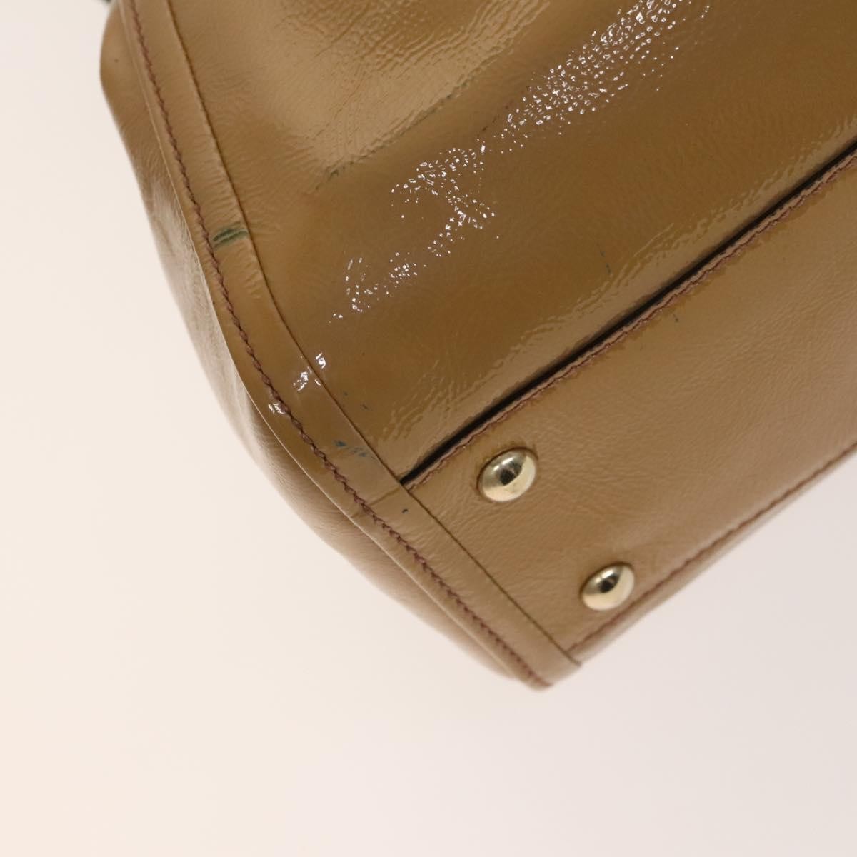 Gucci Soho Convertible Shoulder Patent Beige Patent_Leather Shoulder Bag Bag (Pre-Owned)