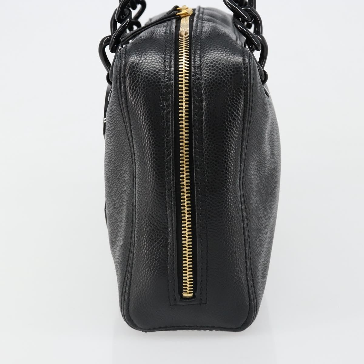 Chanel Coco Mark Leather Black Leather Shoulder Bag Bag (Pre-Owned)
