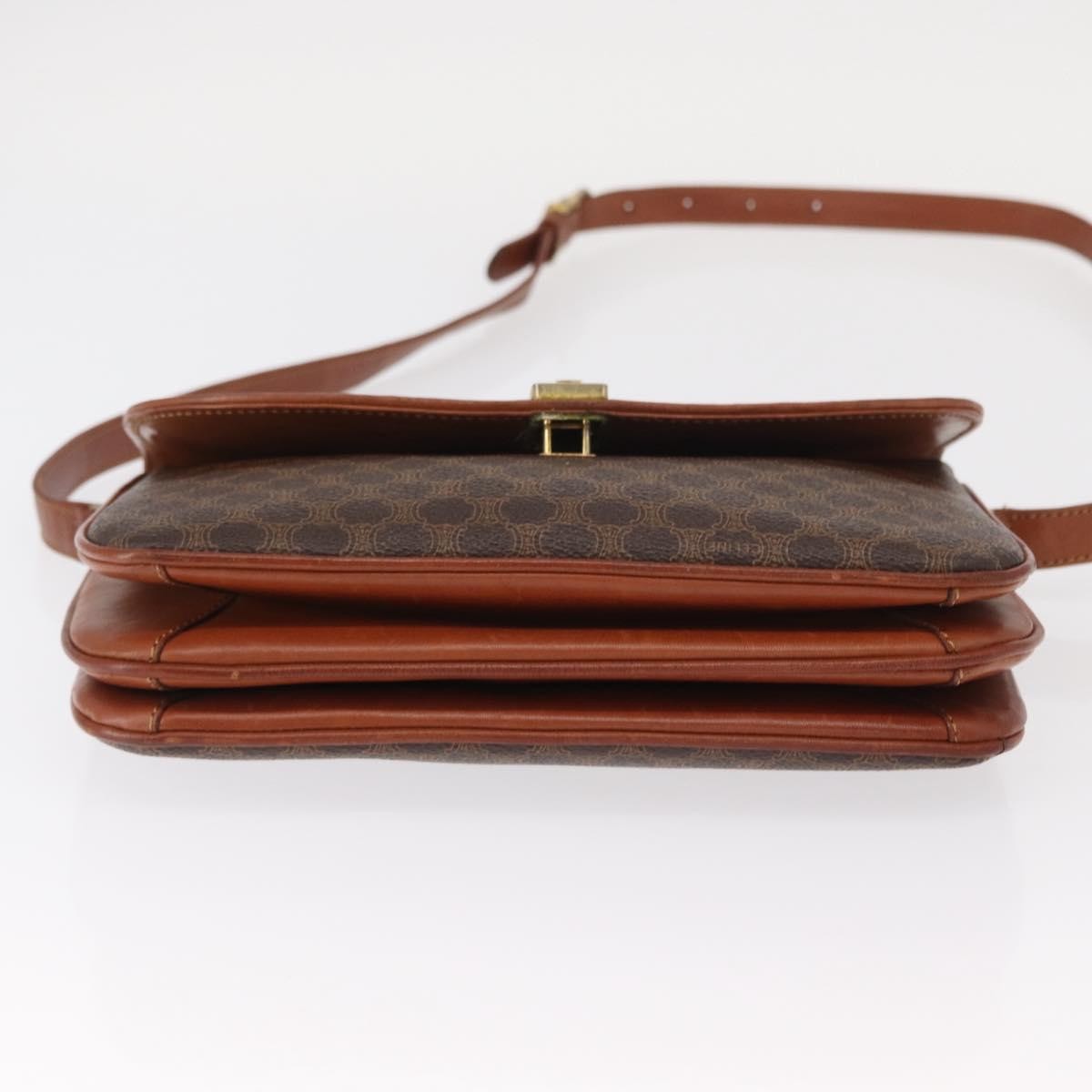 Celine Vintage Canvas Brown Canvas Shoulder Bag Bag (Pre-Owned)