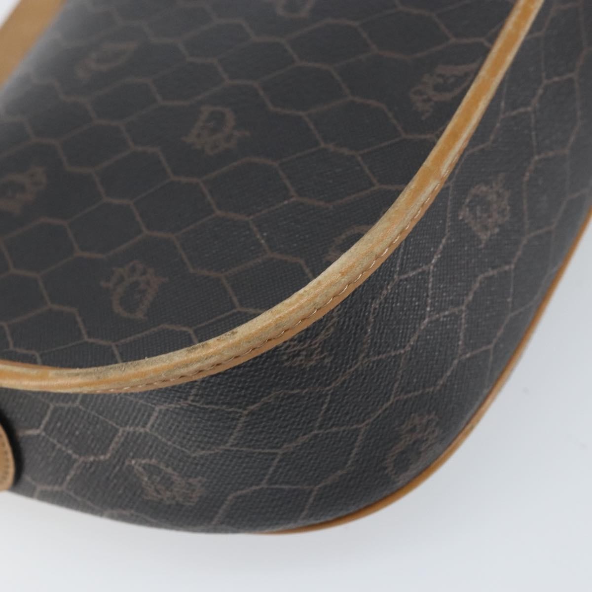 Christian Dior Vintage Honeycomb Canvas And Leather Black Canvas Shoulder Bag Bag (Pre-Owned)