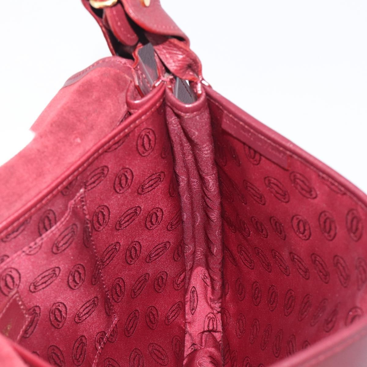Cartier Must De Cartier Leather Burgundy Leather Shoulder Bag Bag (Pre-Owned)