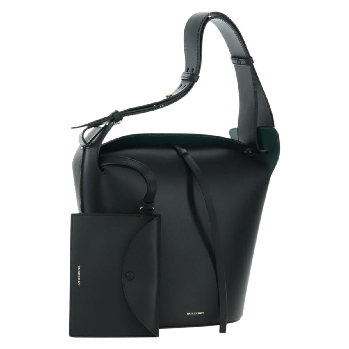 Burberry Supple Bucket Leather Black Leather Handbag (Pre-Owned)