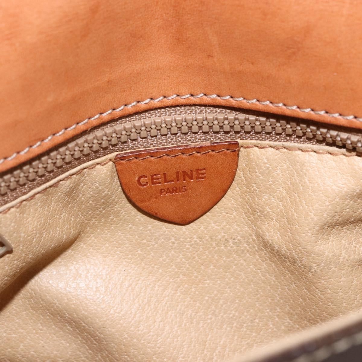 Celine Vintage Macadam Canvas And Leather Brown Canvas Shoulder Bag Bag (Pre-Owned)