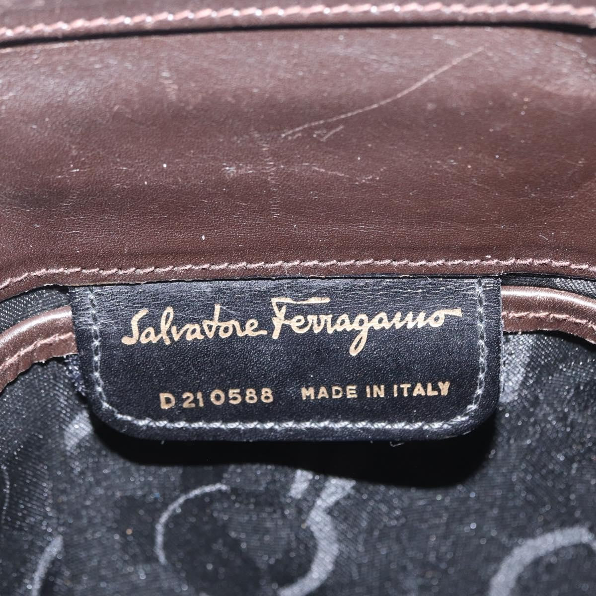 Salvatore Ferragamo Vala Leather Brown Leather Shoulder Bag Bag (Pre-Owned)